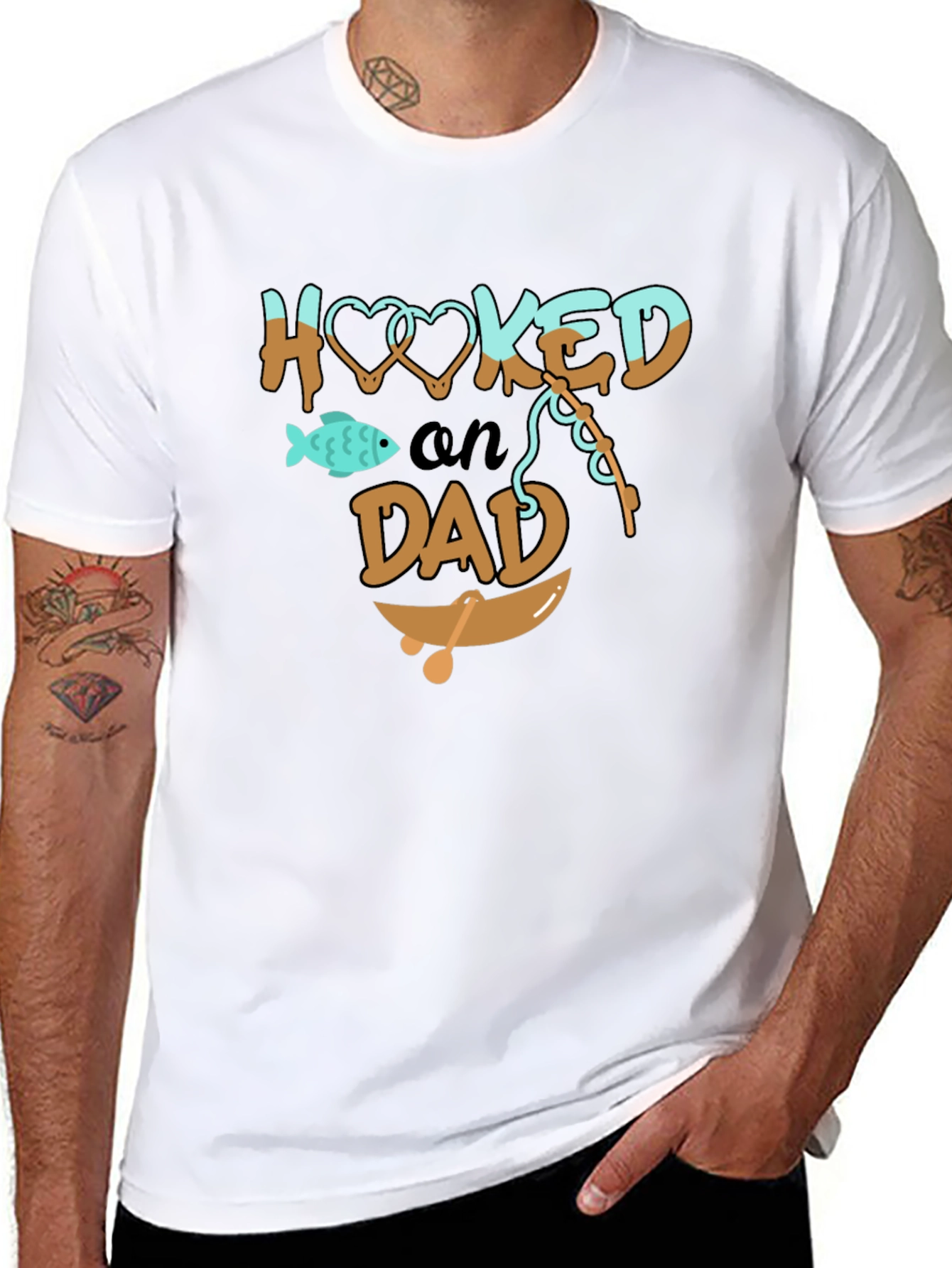 Hooked on Dad Graphic T-Shirt
