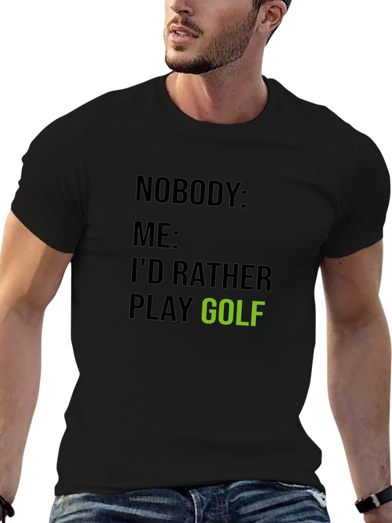 Funny Golf T-Shirt - Id Rather Play Golf