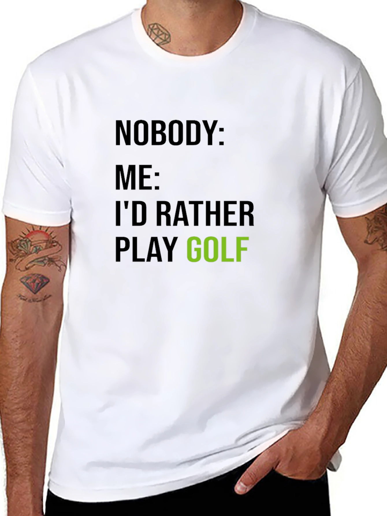 Funny Golf T-Shirt - Id Rather Play Golf