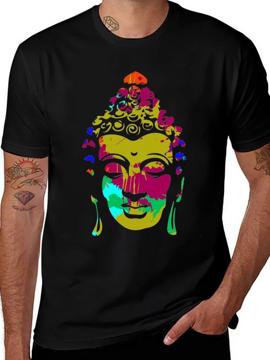 Colorful Buddha Graphic T-Shirt