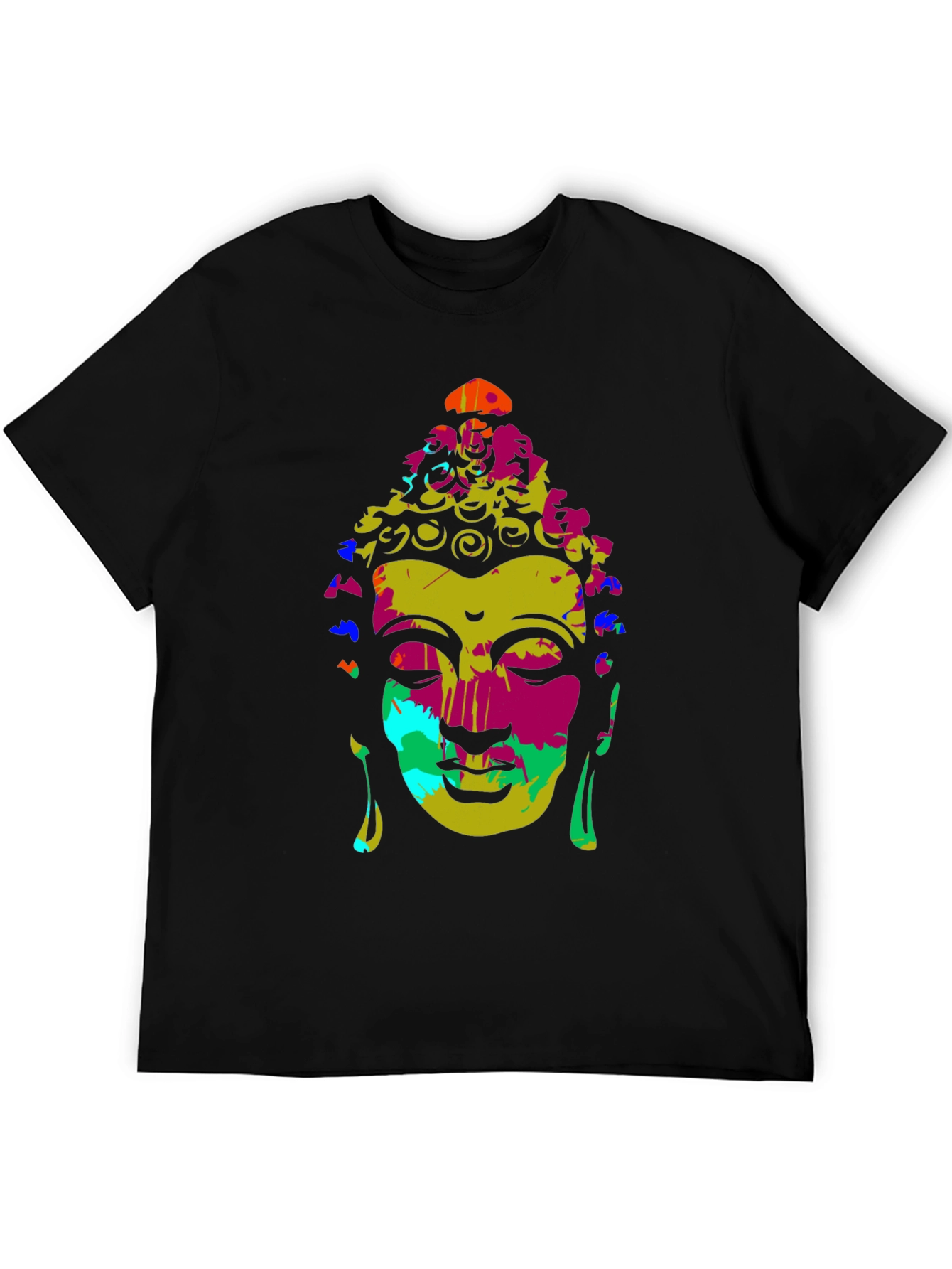 Colorful Buddha Graphic T-Shirt