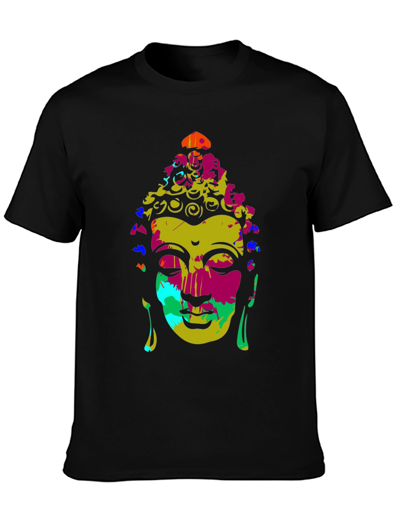 Colorful Buddha Graphic T-Shirt