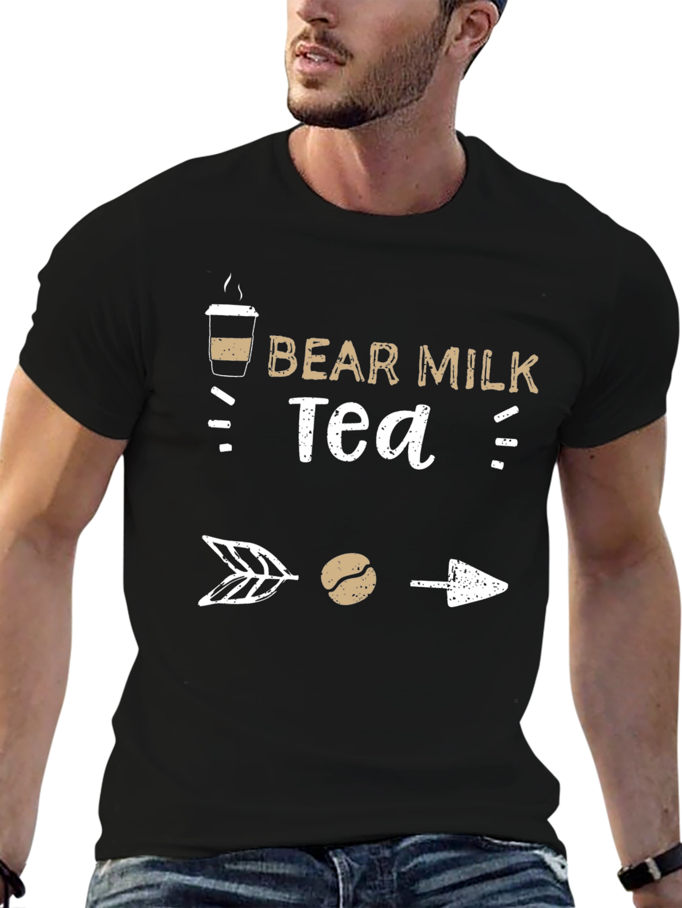 Bear Milk Tea Graphic T-Shirt - Coffee Lover Tee
