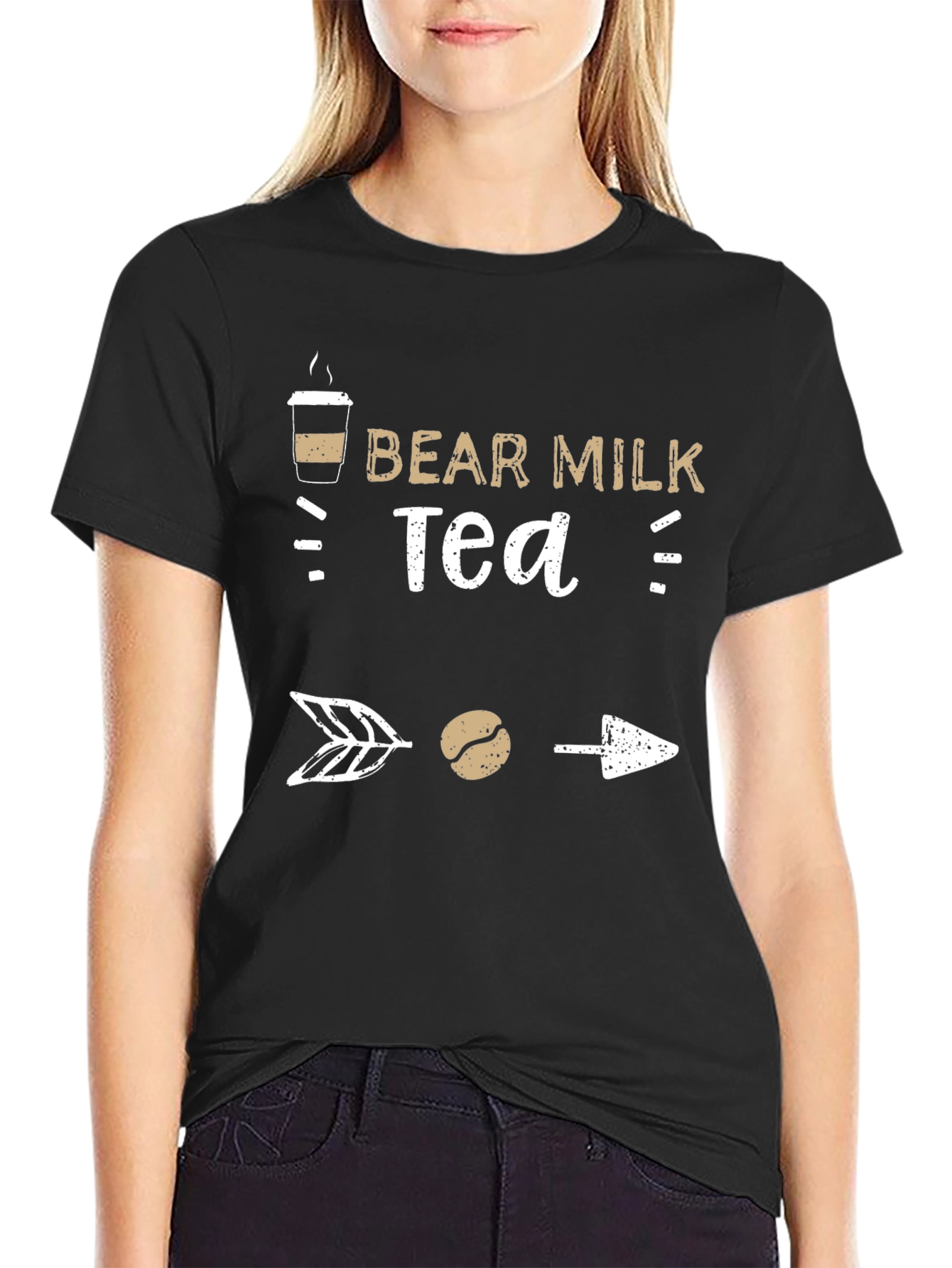 Bear Milk Tea Graphic T-Shirt - Coffee Lover Tee