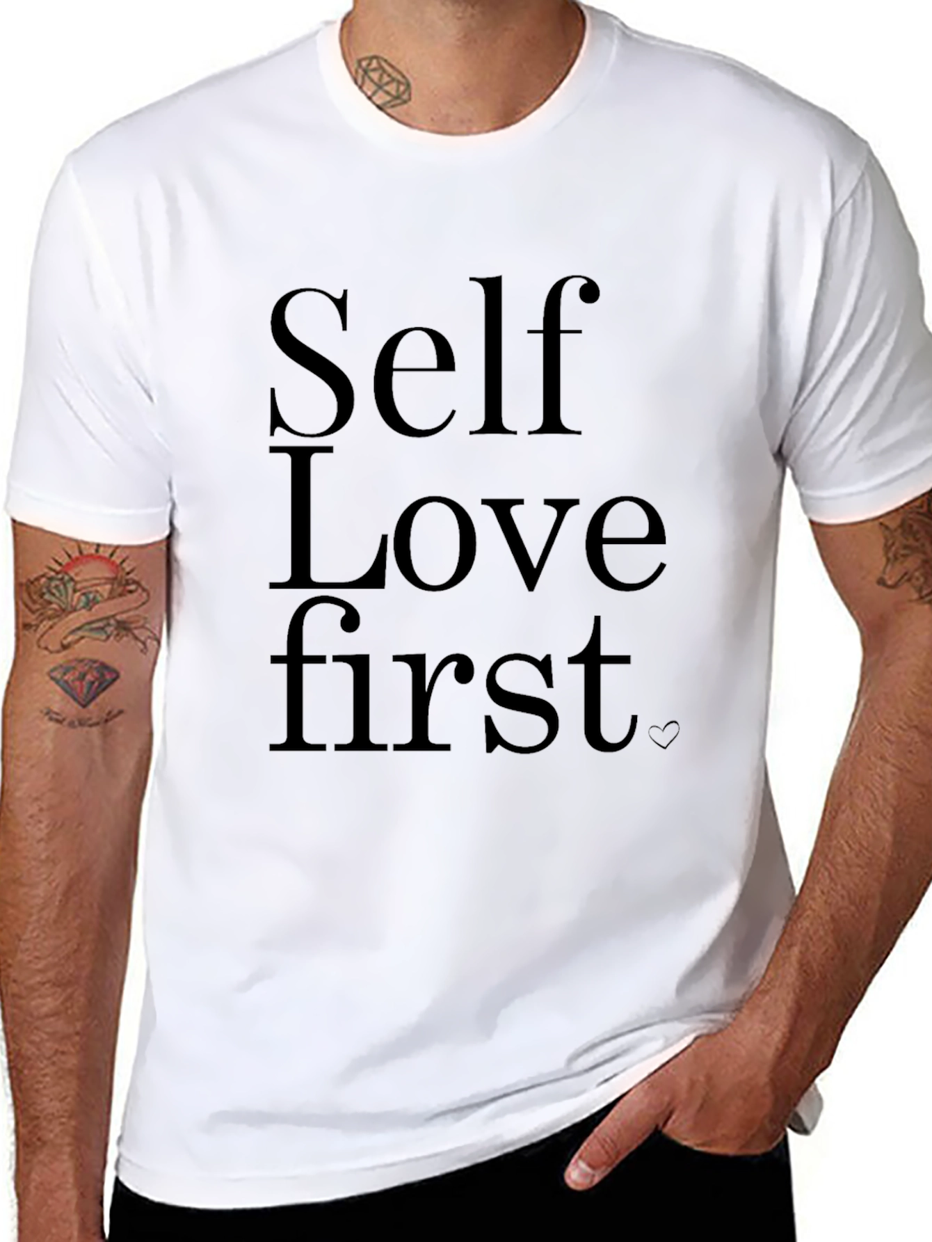 Self Love First Black Graphic Tee