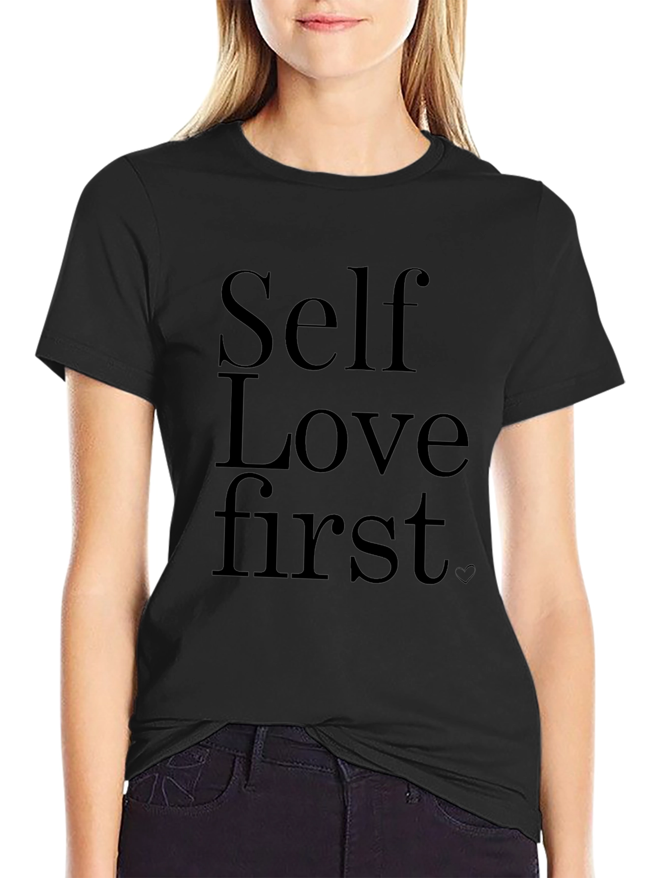 Self Love First Black Graphic Tee