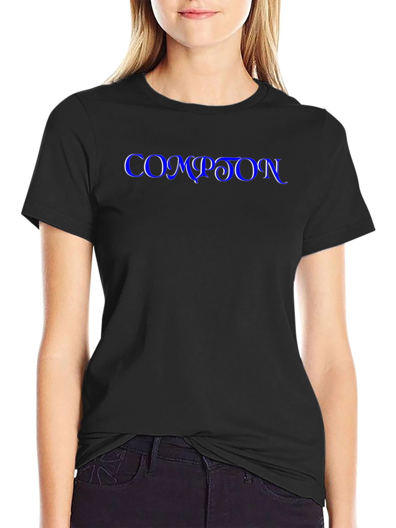 Compton Graphic Print Black T-Shirt