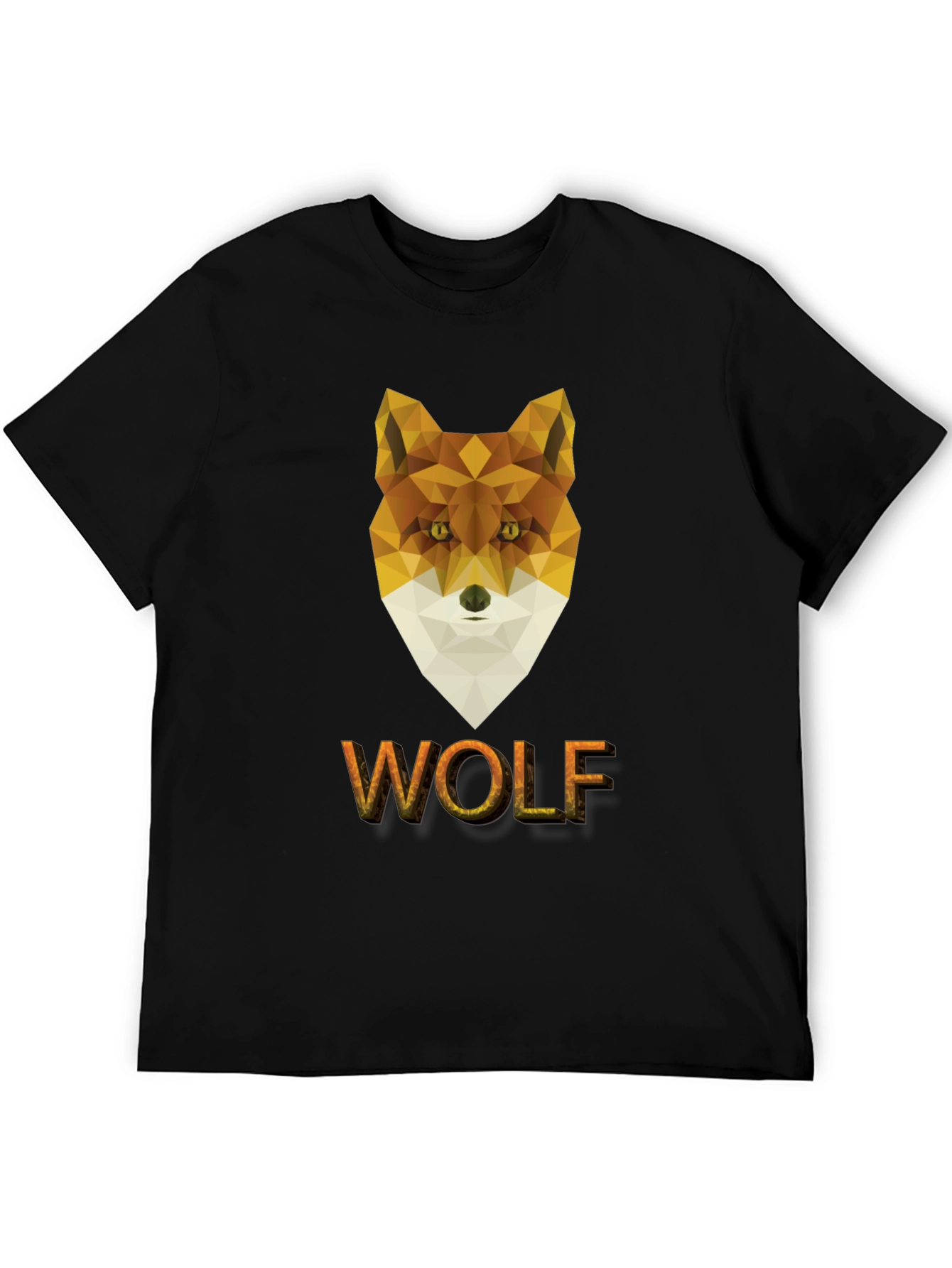 Geometric Wolf Graphic Tee - Modern Animal Print Shirt