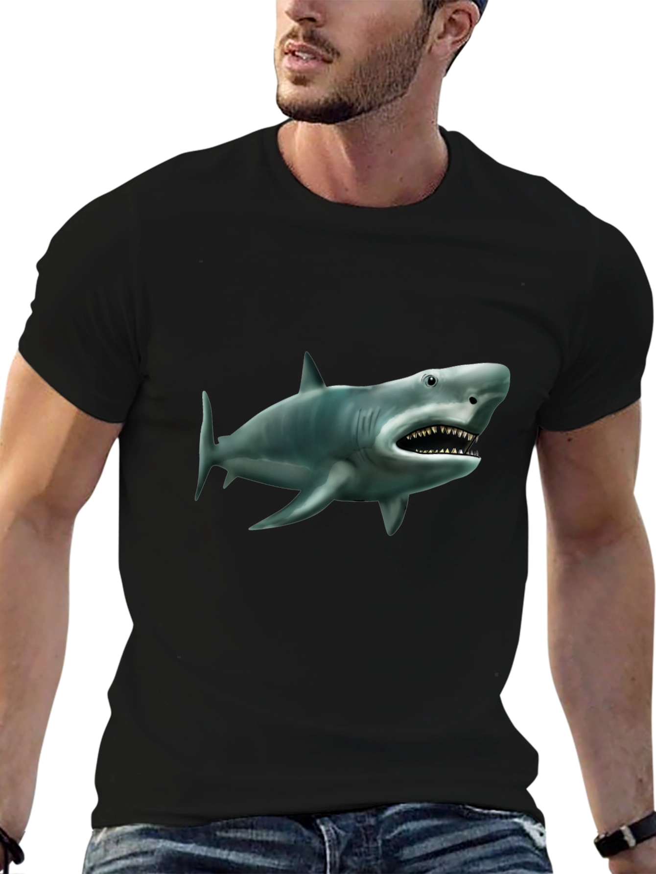 Shark Graphic Black T-Shirt