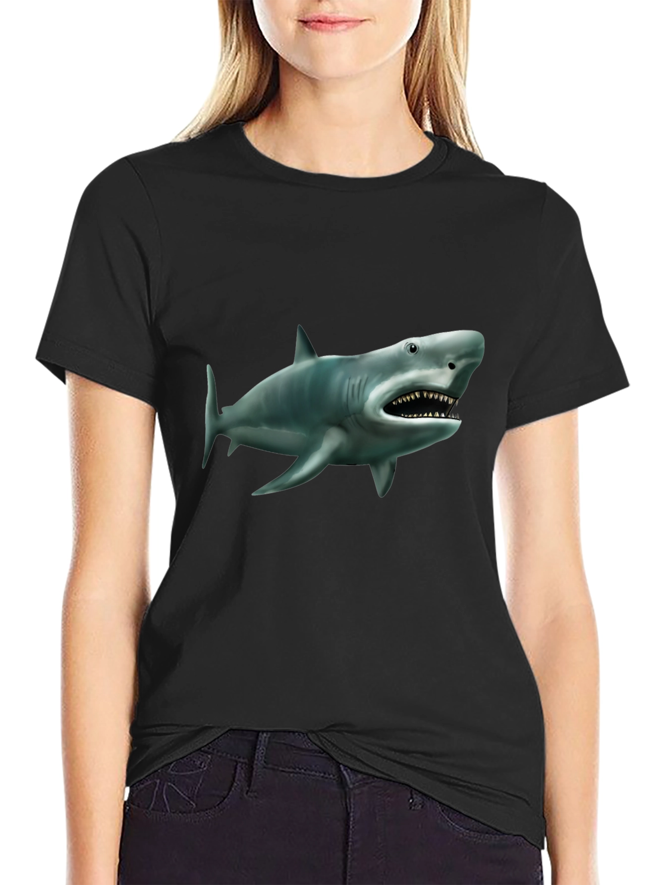 Shark Graphic Black T-Shirt