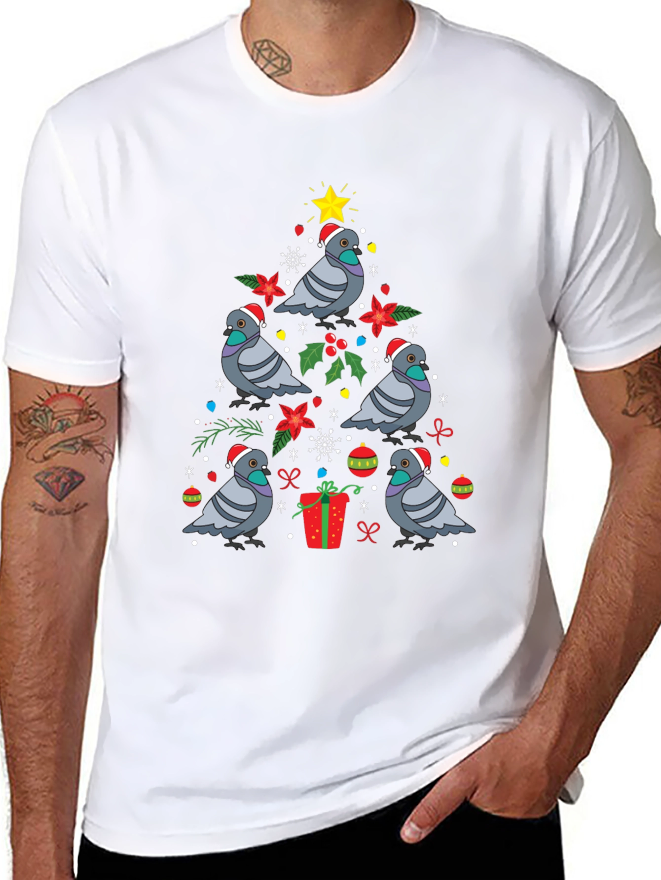 Pigeon Christmas Tree T-Shirt