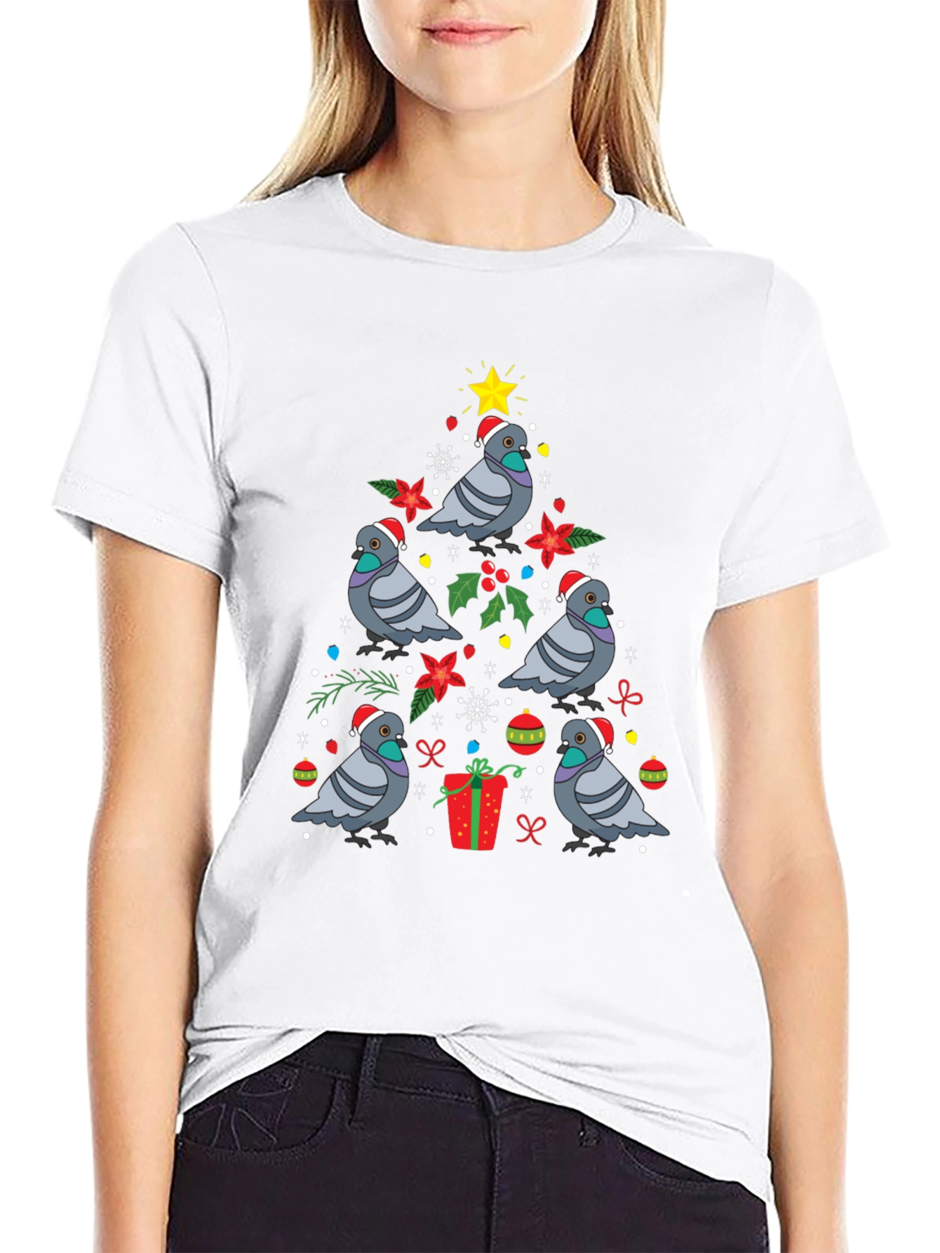 Pigeon Christmas Tree T-Shirt