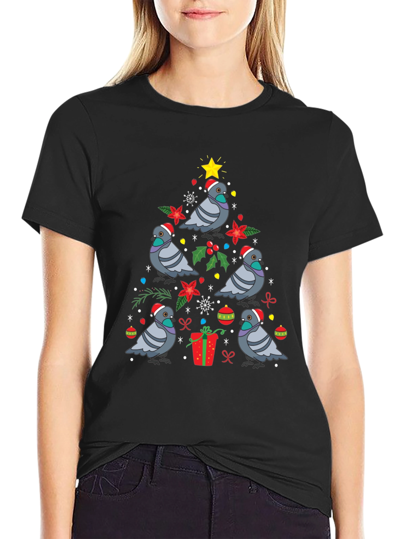 Pigeon Christmas Tree T-Shirt