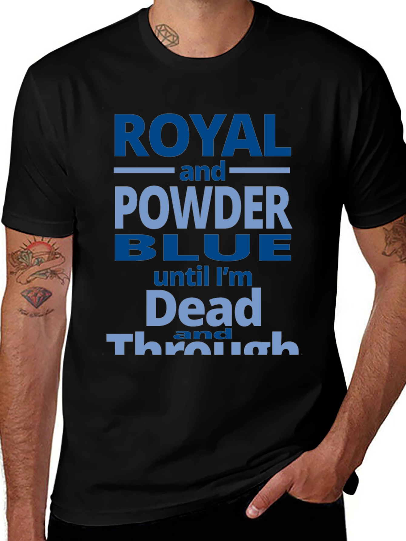 Royal and Powder Blue Graphic T-Shirt