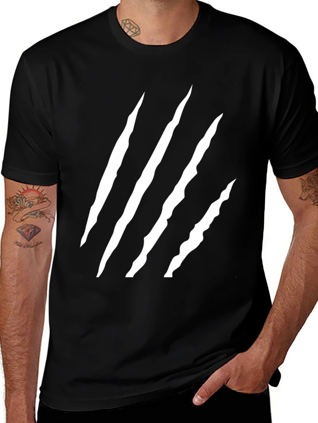Mens Black Claw Scratch Graphic Tee