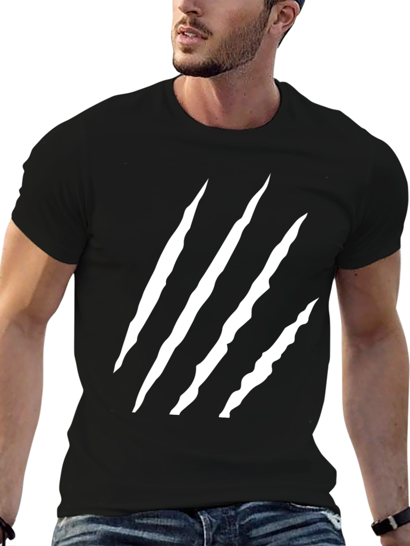 Mens Black Claw Scratch Graphic Tee