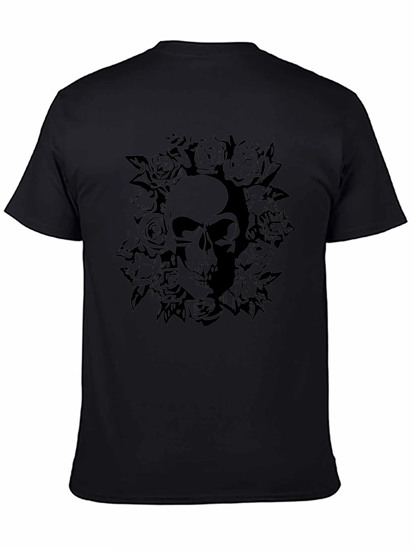 Skull and Roses Graphic T-Shirt - Dark Aesthetic
