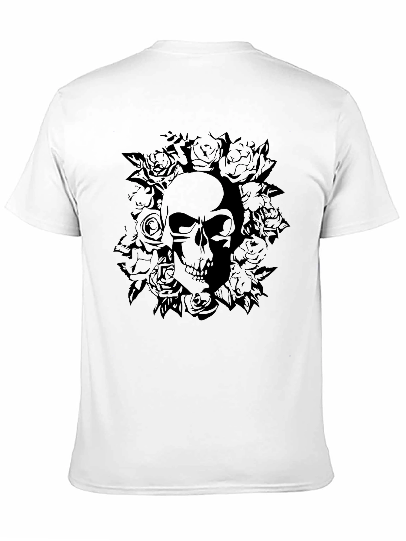 Skull and Roses Graphic T-Shirt - Dark Aesthetic