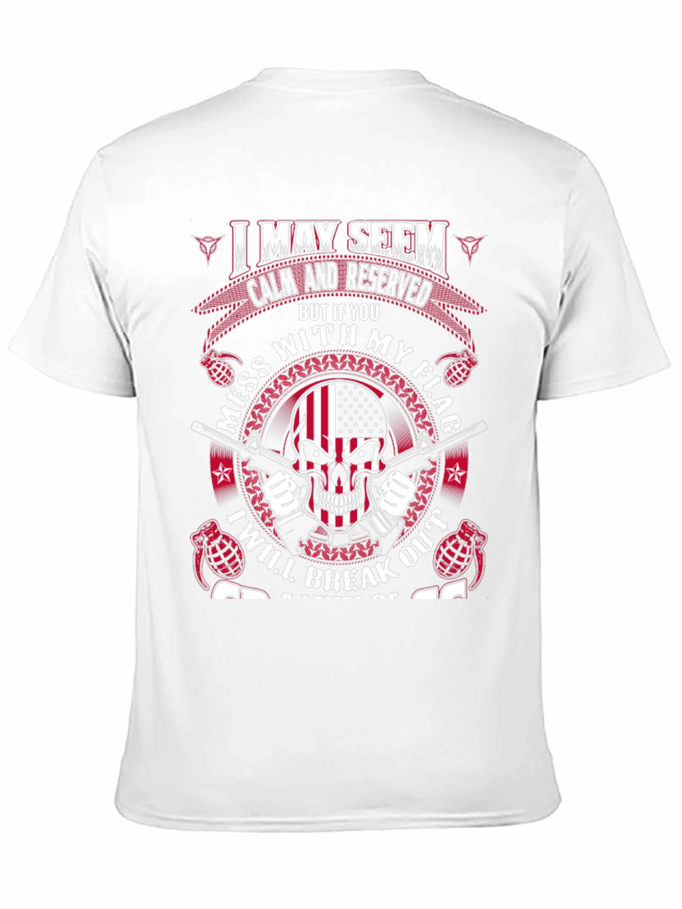 Patriotic Skull T-Shirt: Calm & Reserved