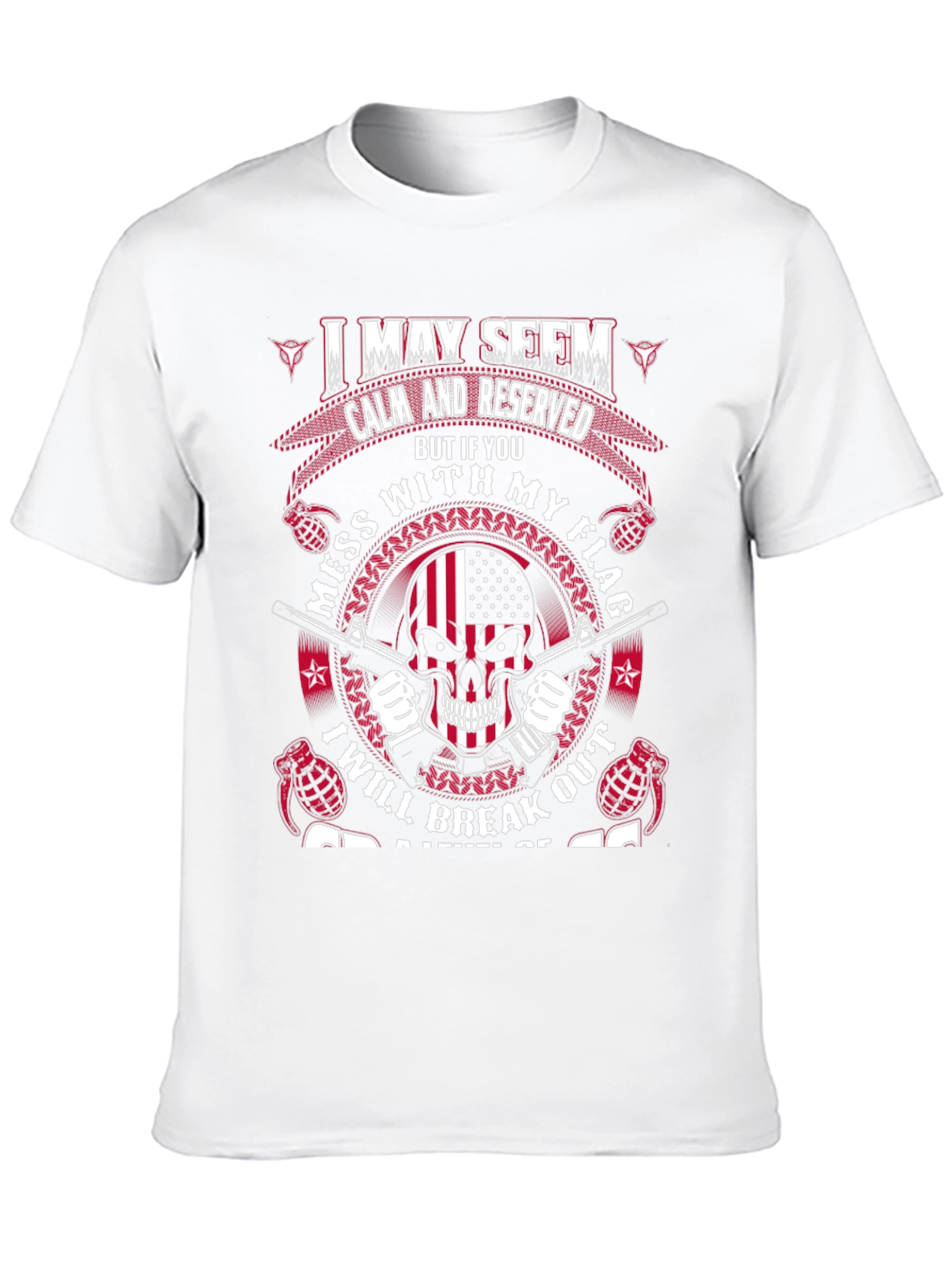 Patriotic Skull T-Shirt: Calm & Reserved