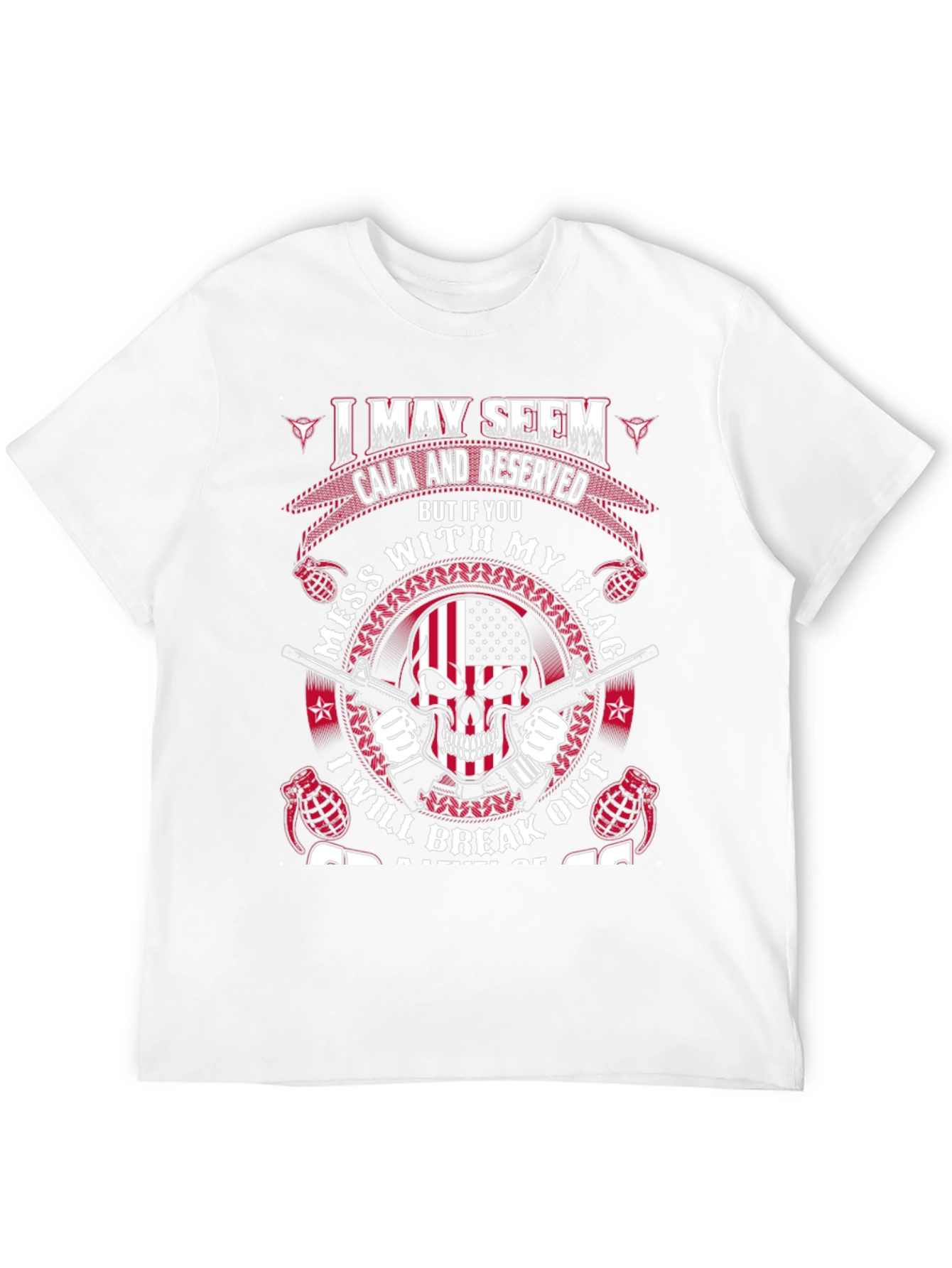Patriotic Skull T-Shirt: Calm & Reserved