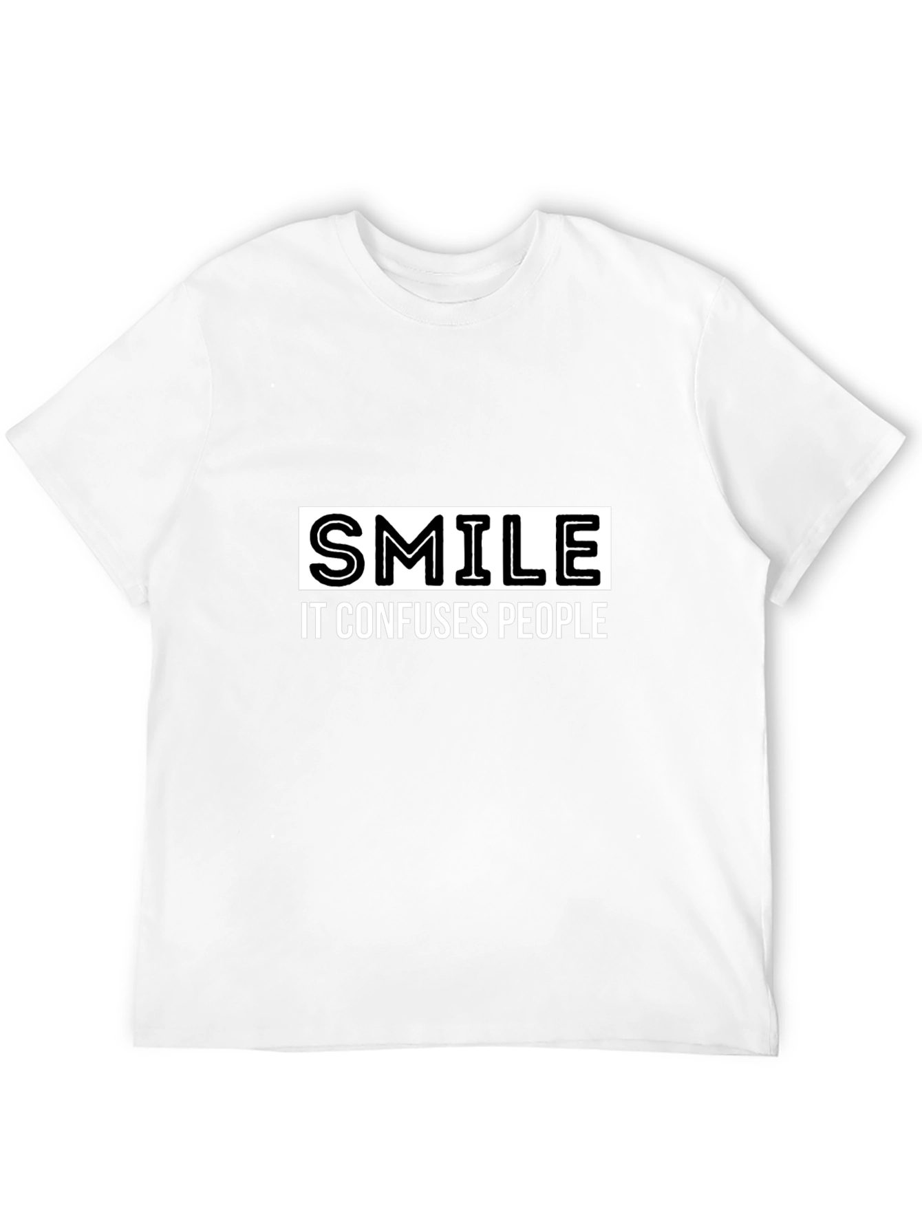 Smile Confuses People Black Graphic Tee