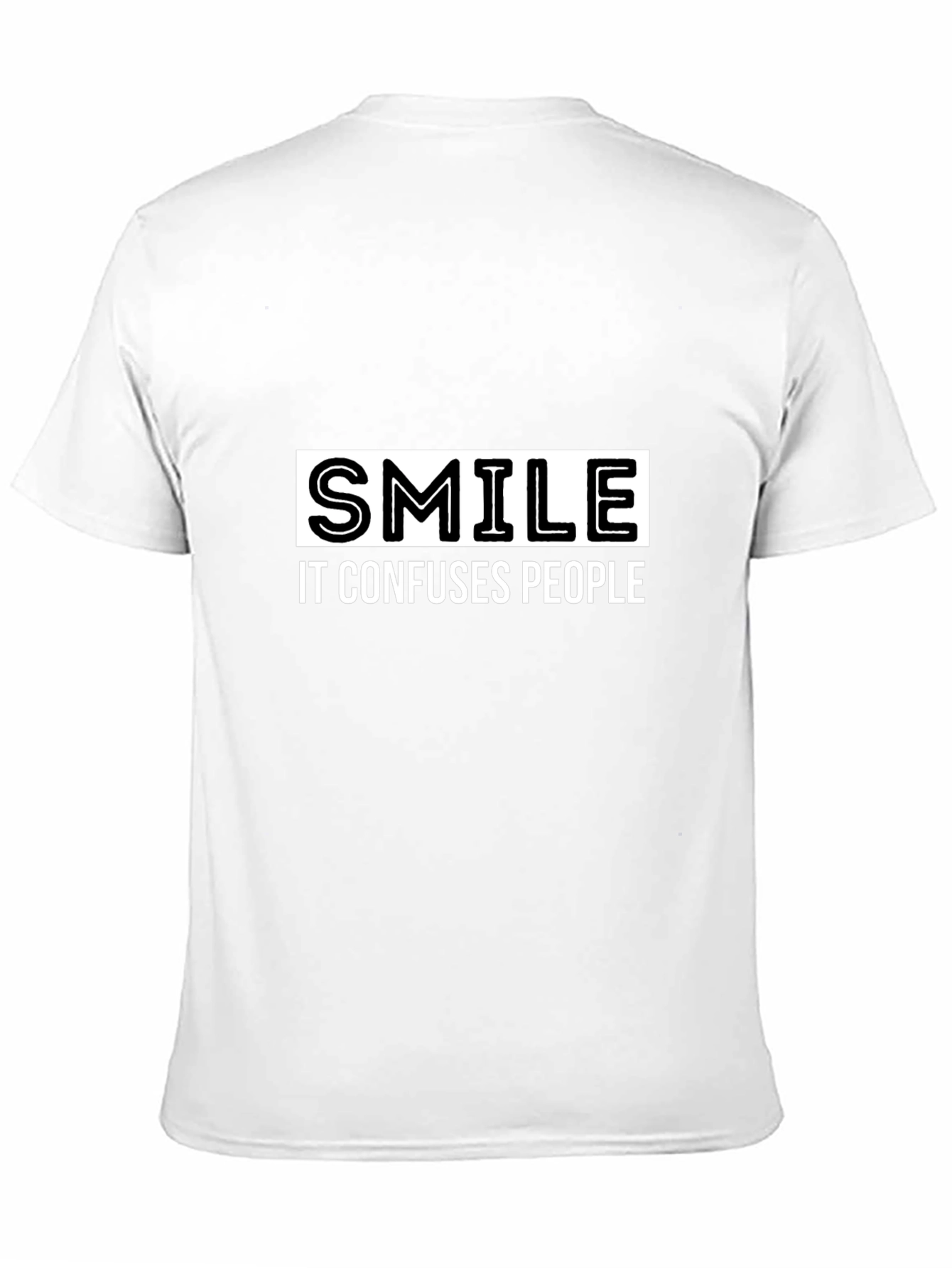 Smile Confuses People Black Graphic Tee