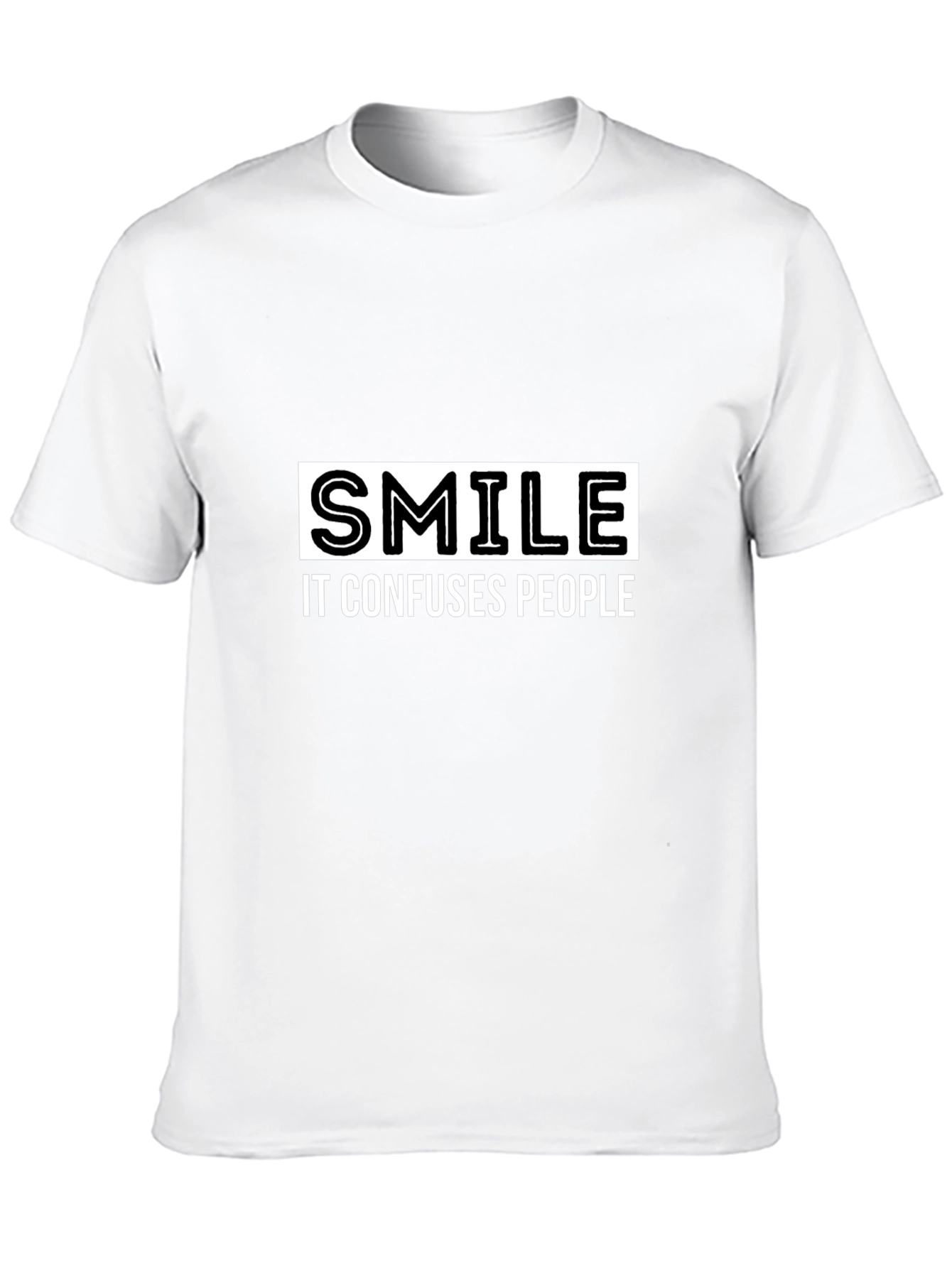 Smile Confuses People Black Graphic Tee
