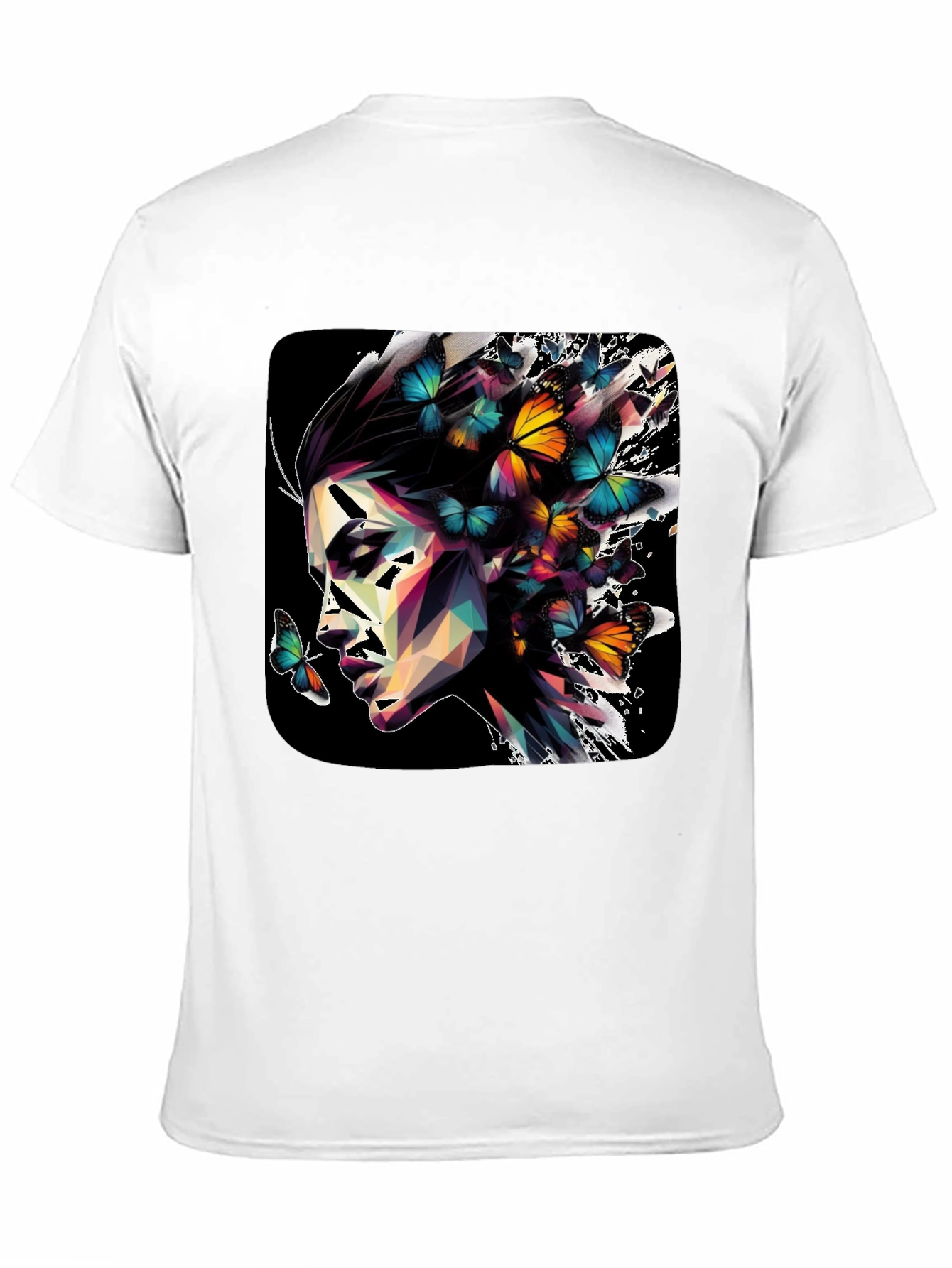 Butterfly Prism Face Graphic Black T-Shirt