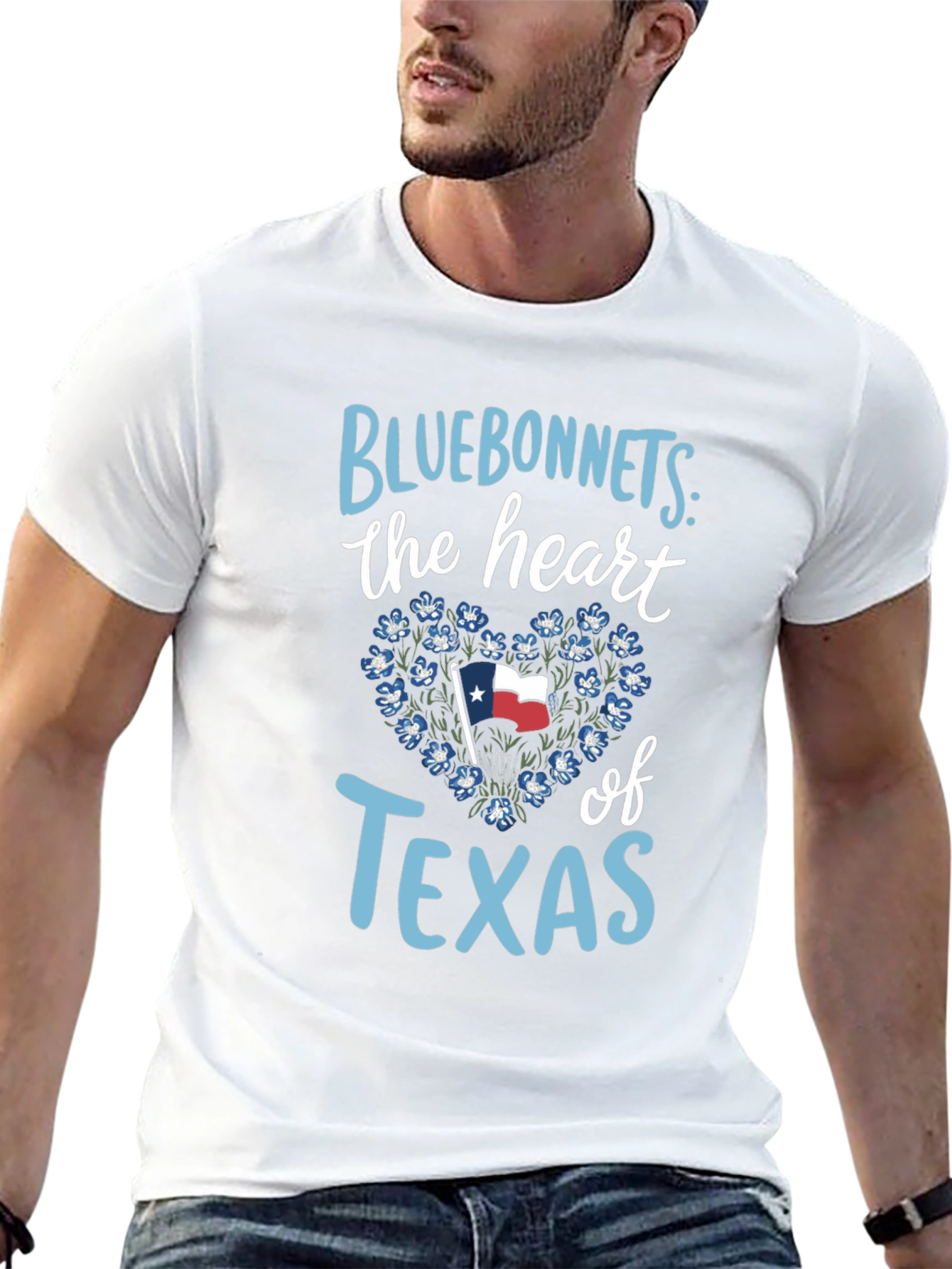 Texas Pride T-Shirt: Bluebonnets Heart of Texas