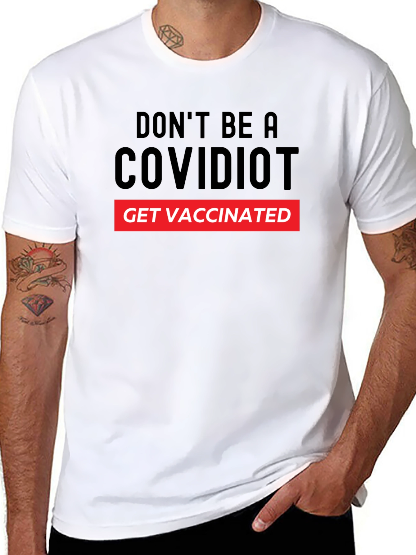 COVIDIOT Get Vaccinated Graphic T-Shirt