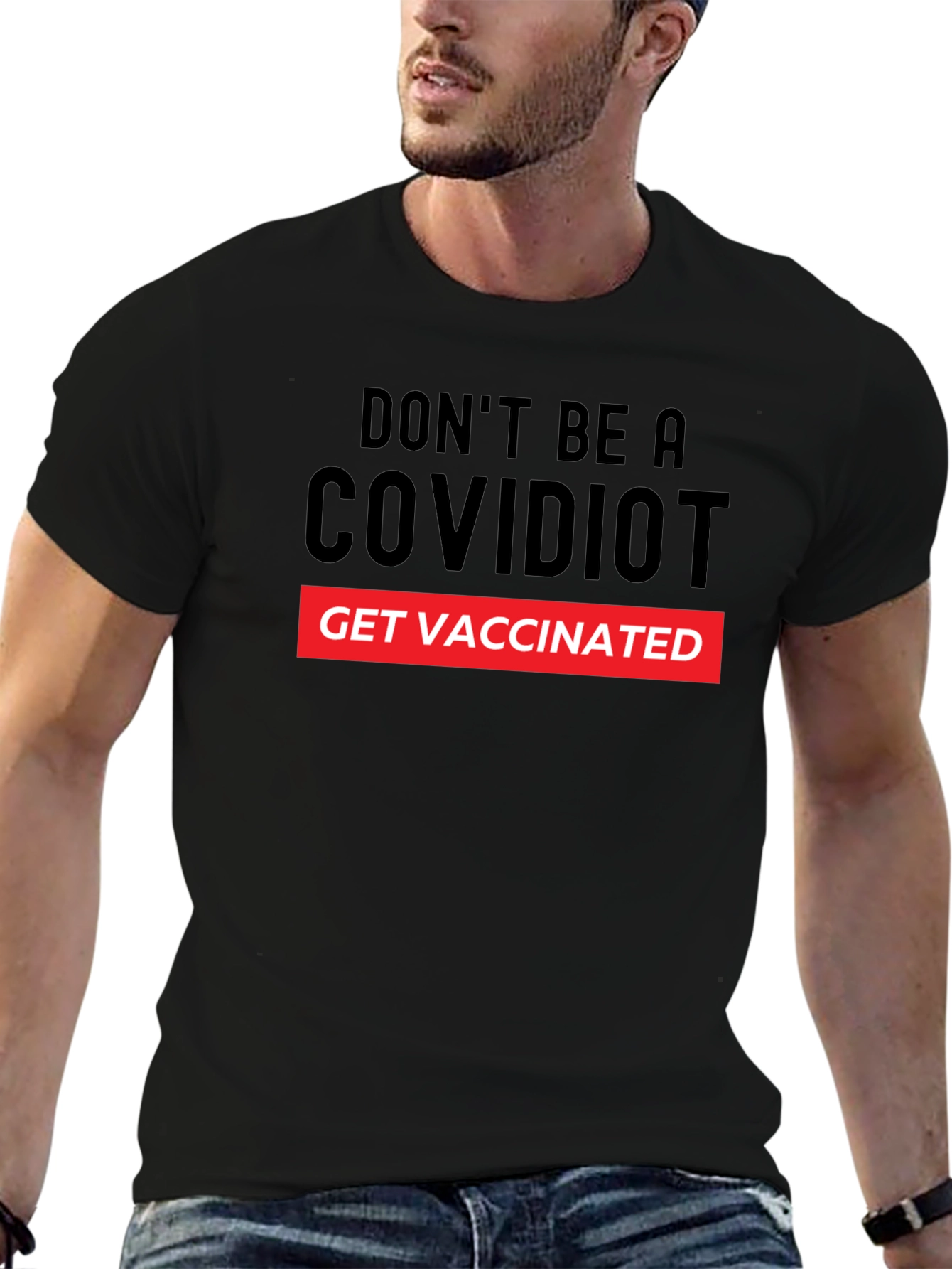 COVIDIOT Get Vaccinated Graphic T-Shirt