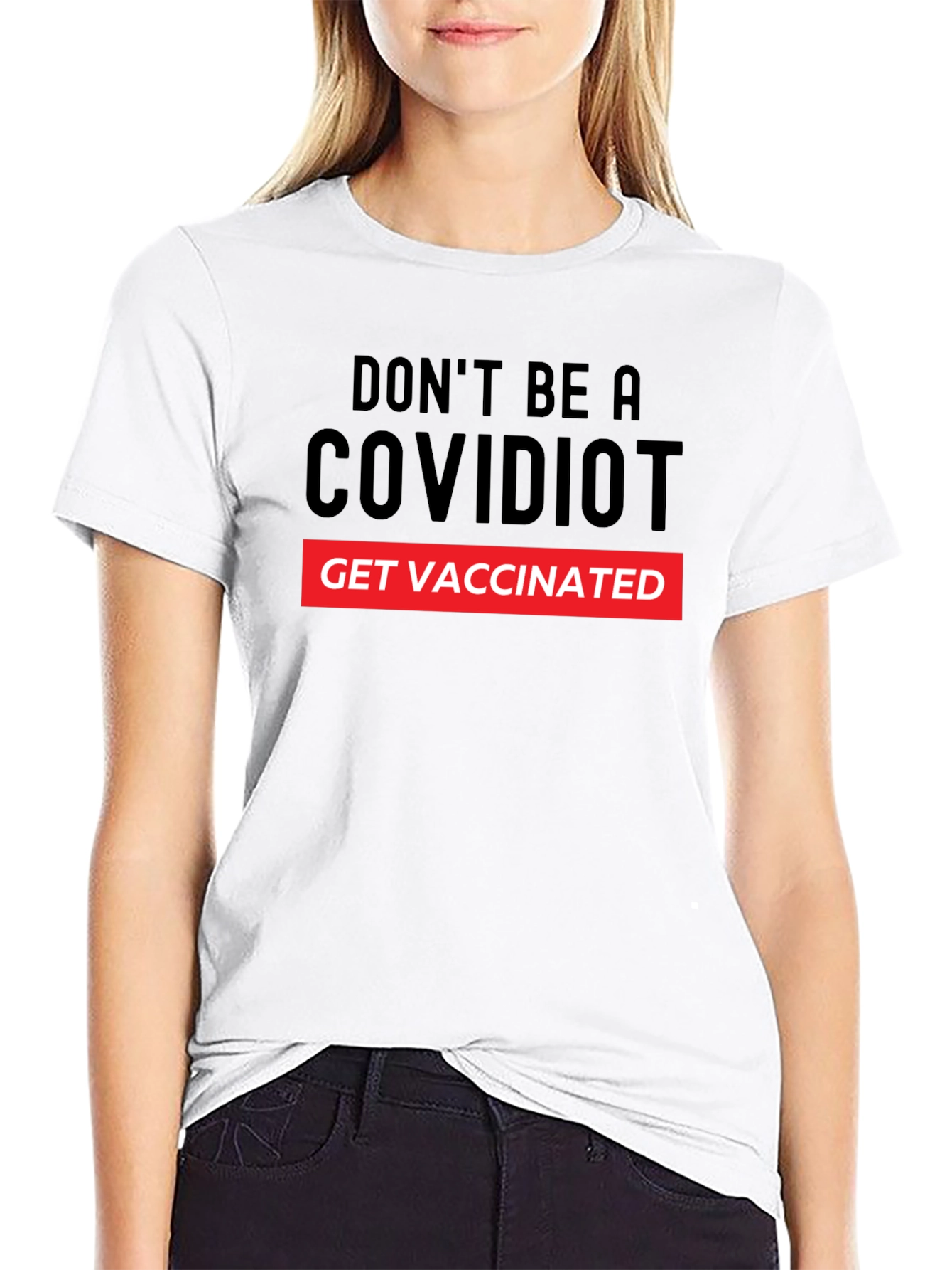 COVIDIOT Get Vaccinated Graphic T-Shirt