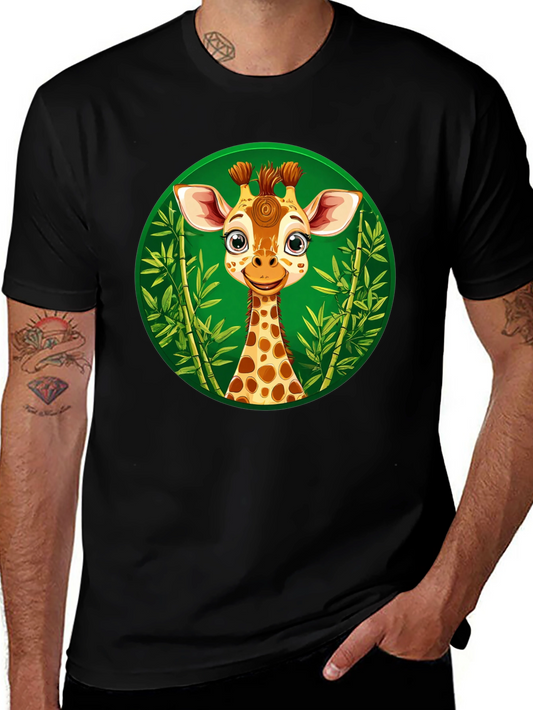 Cute Giraffe Graphic Tee - Black Unisex Shirt