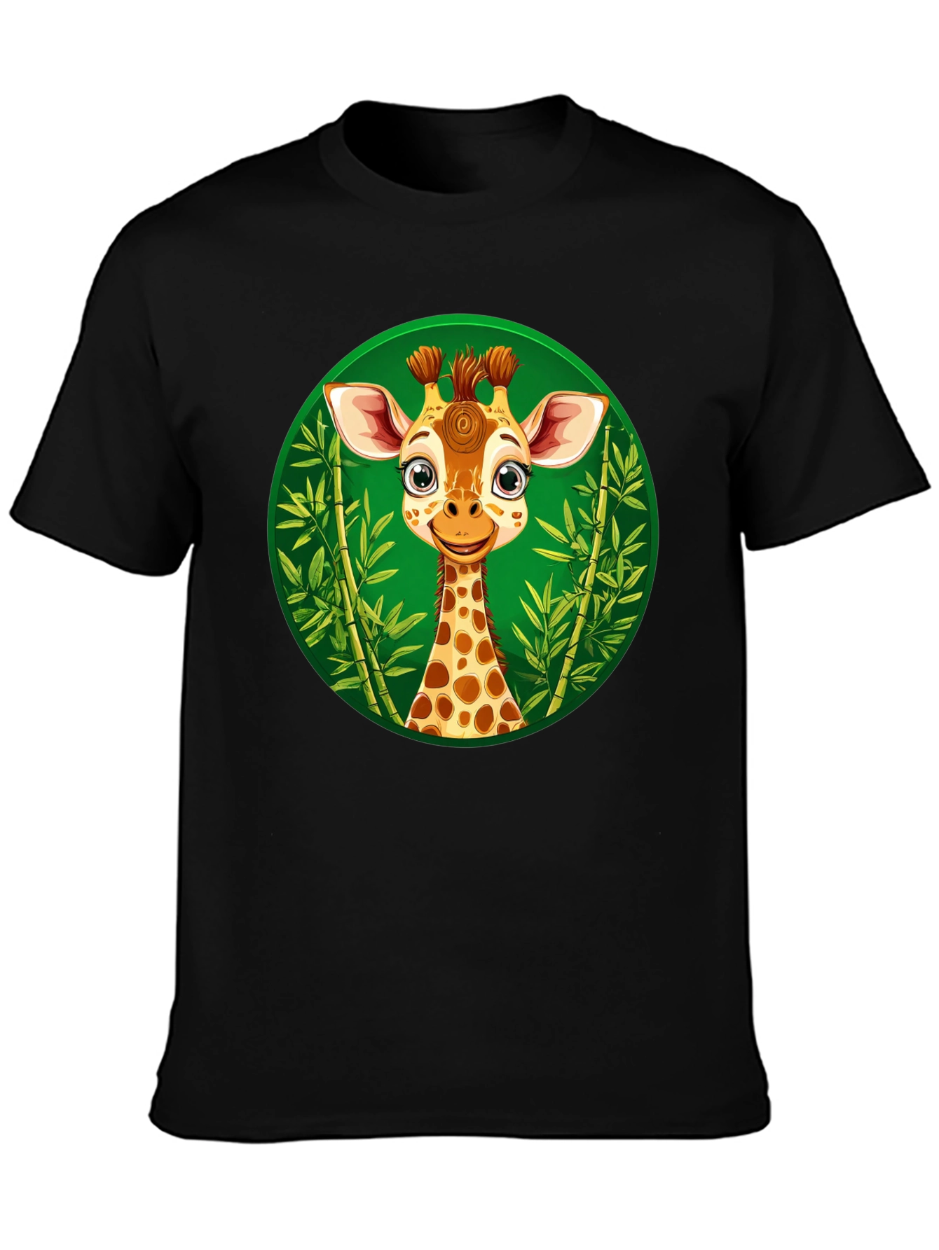 Cute Giraffe Graphic Tee - Black Unisex Shirt