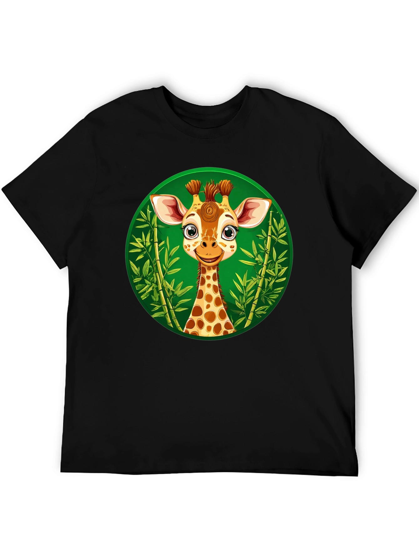 Cute Giraffe Graphic Tee - Black Unisex Shirt