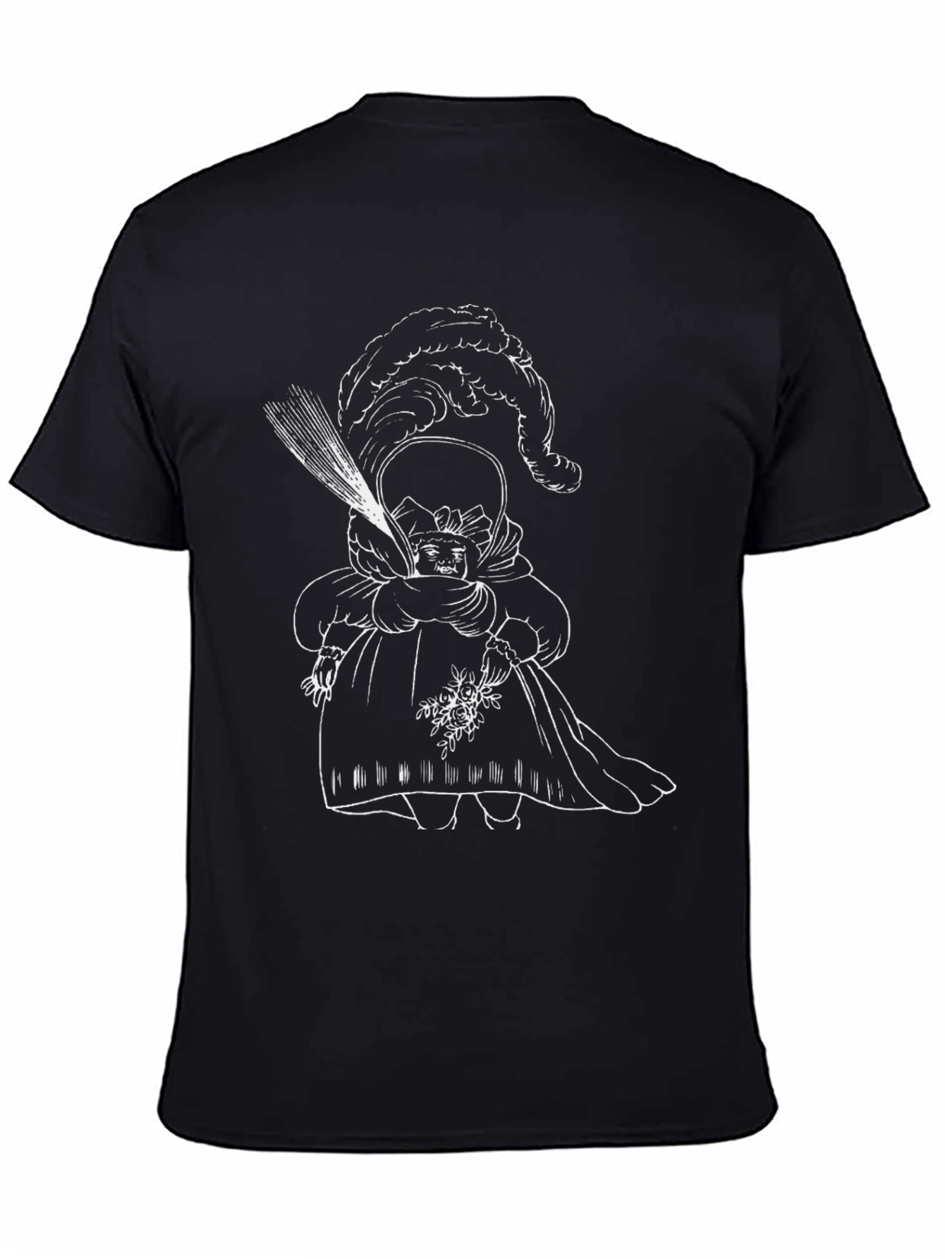 Whimsical Doll Graphic Tee - Unique Black T-Shirt