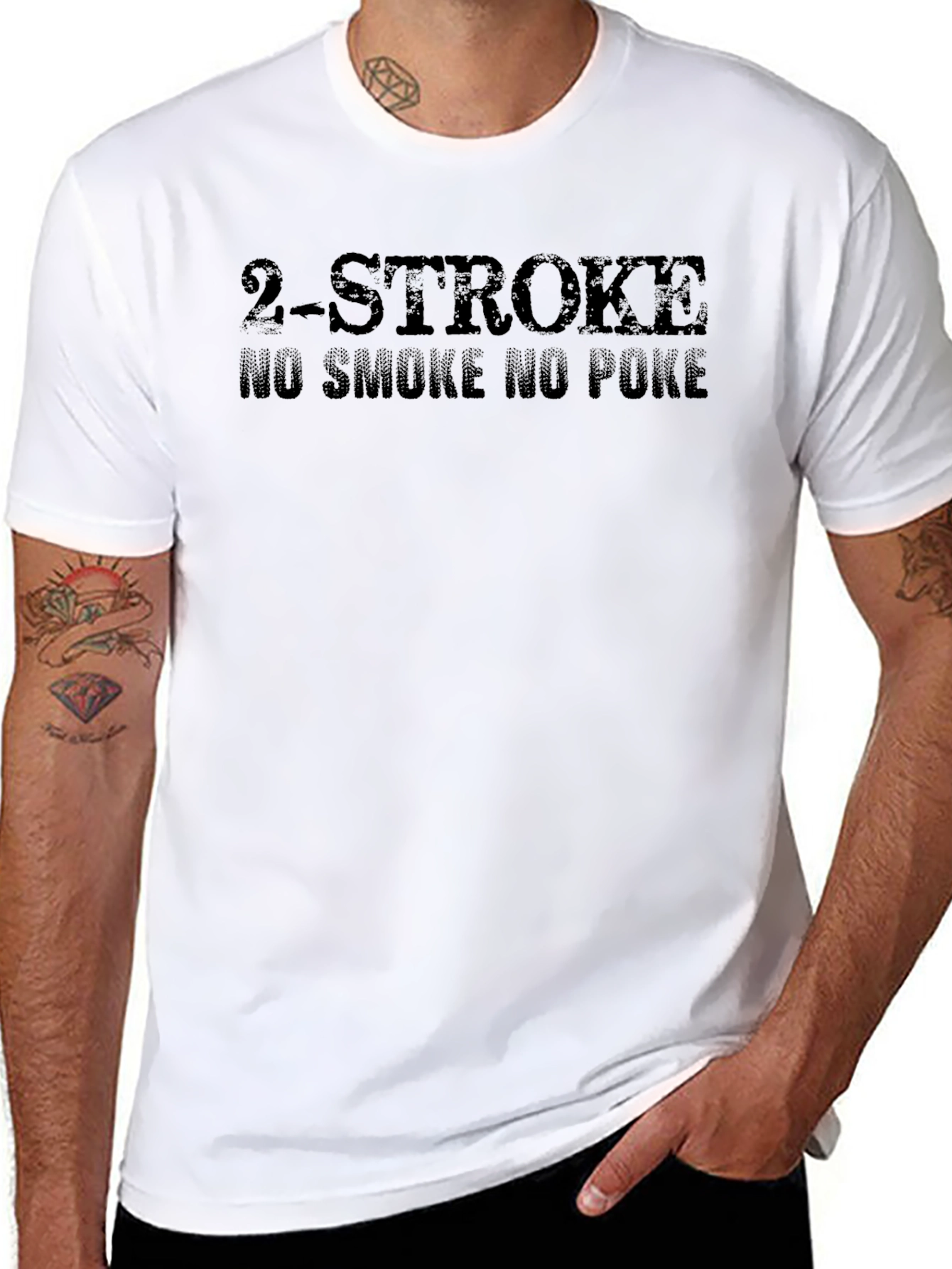 2-Stroke No Smoke No Poke Graphic T-Shirt