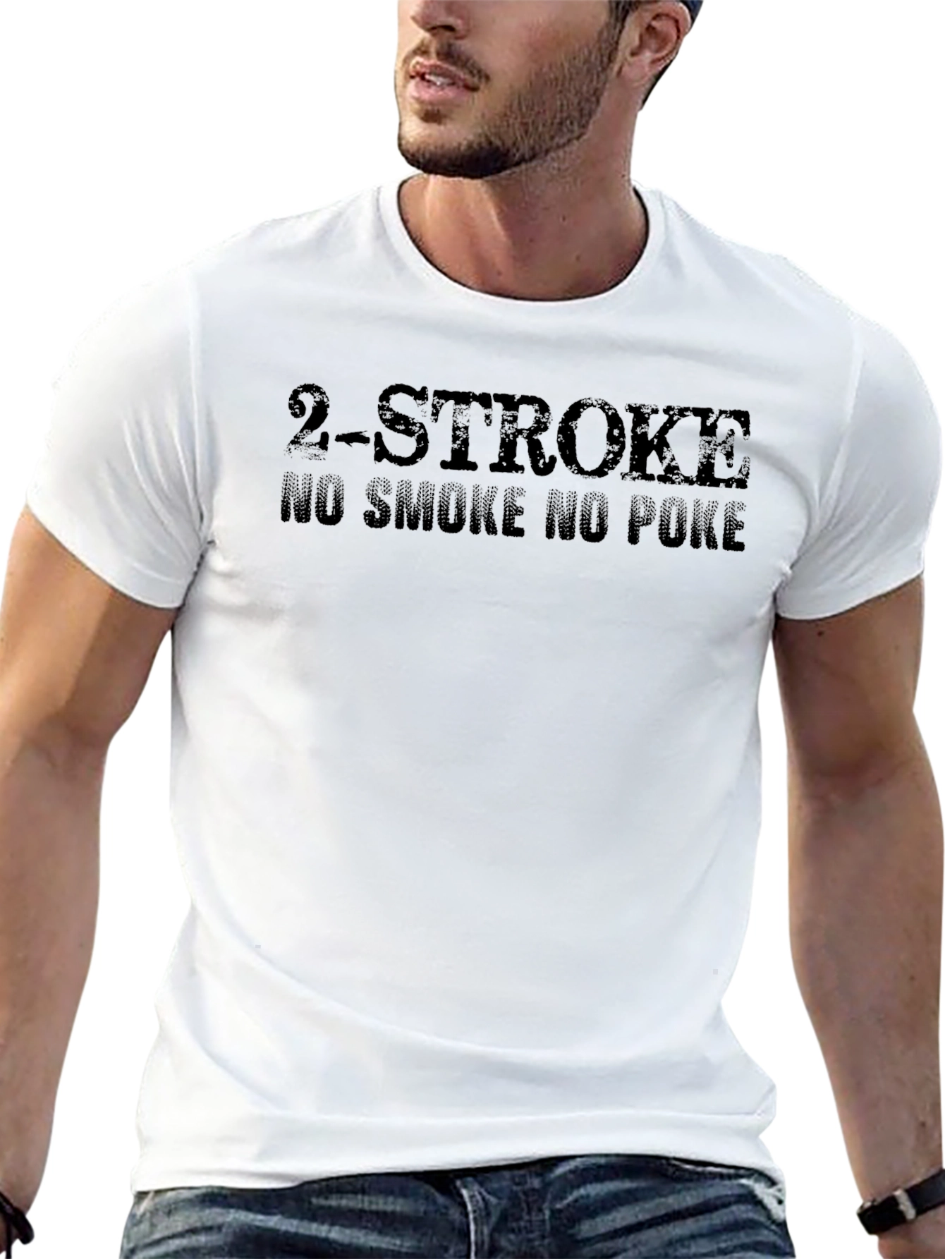2-Stroke No Smoke No Poke Graphic T-Shirt