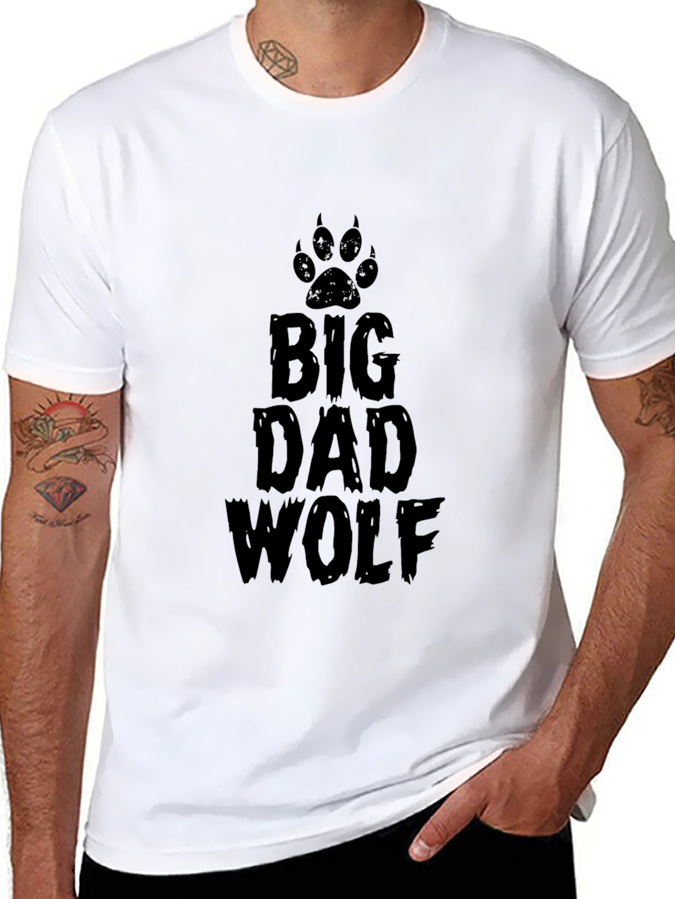 Big Dad Wolf Graphic Tee - Mens Black T-Shirt