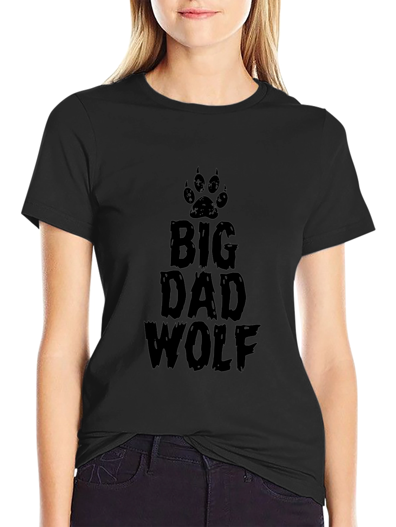 Big Dad Wolf Graphic Tee - Mens Black T-Shirt