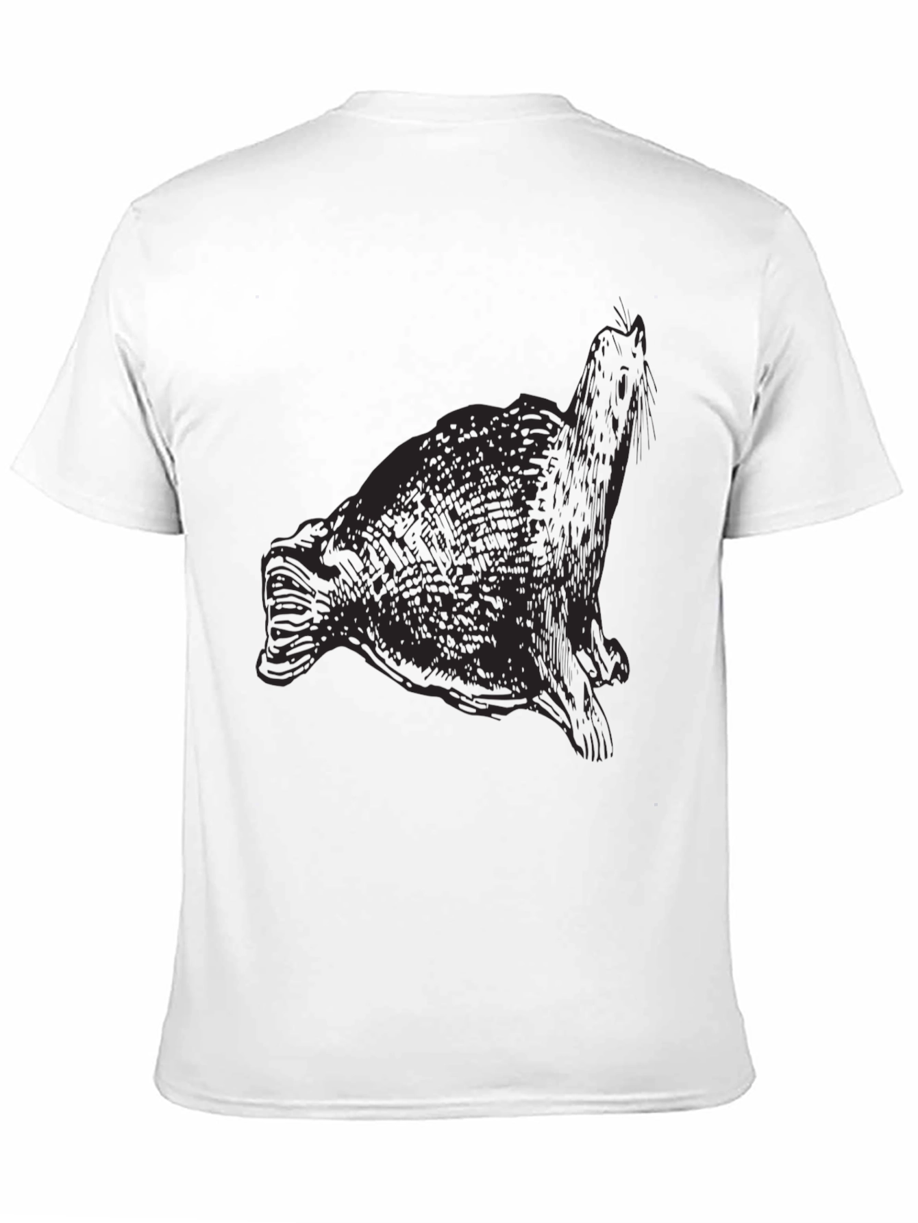 Seal Graphic Print Black T-Shirt