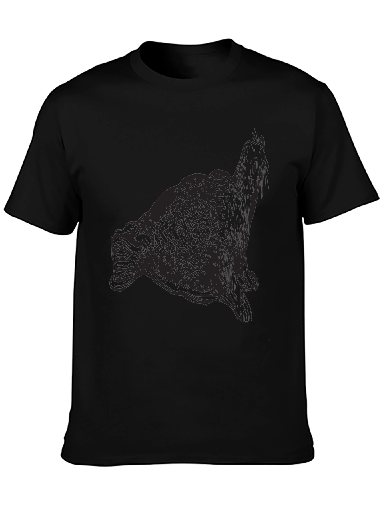 Seal Graphic Print Black T-Shirt