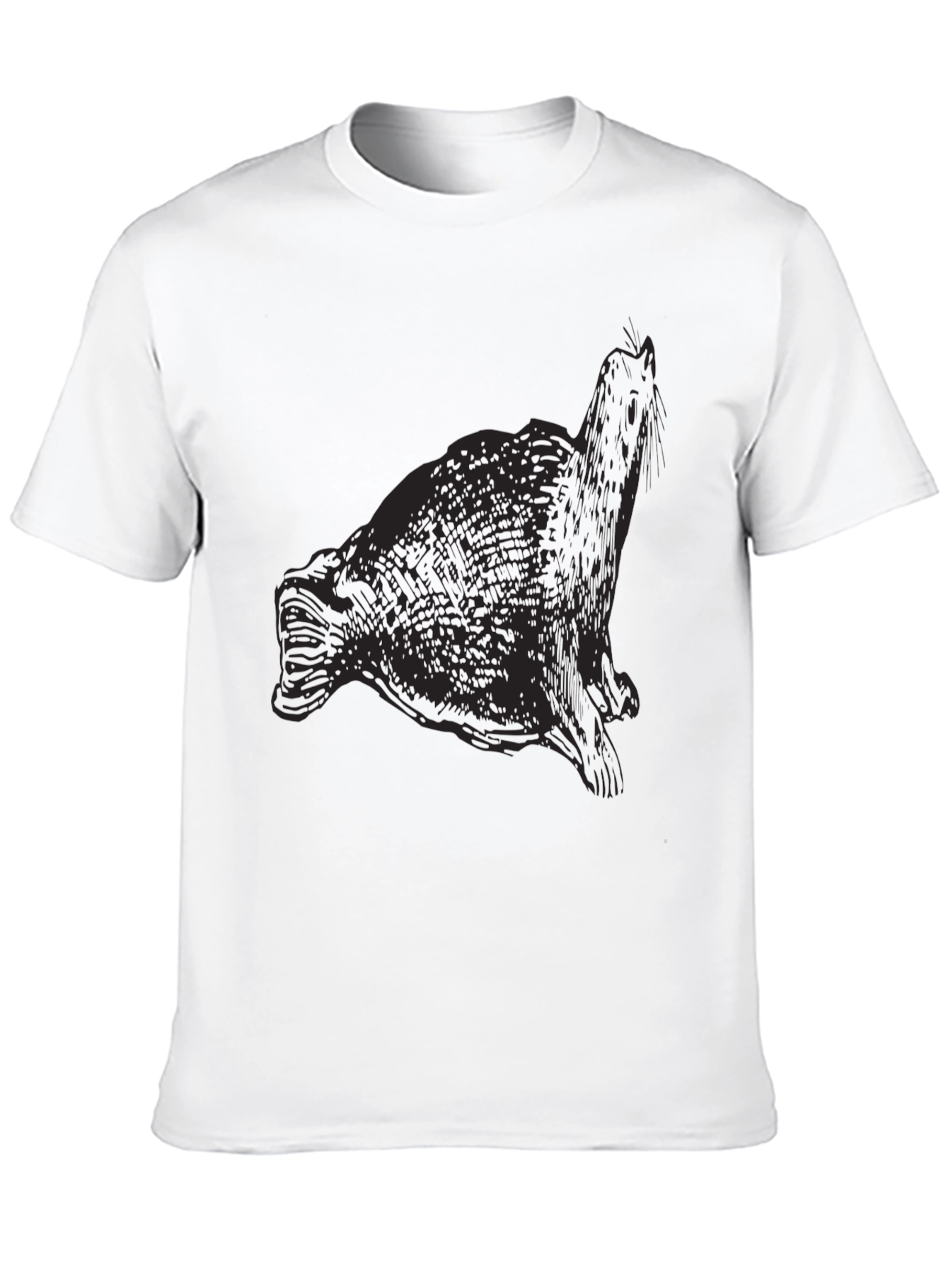 Seal Graphic Print Black T-Shirt