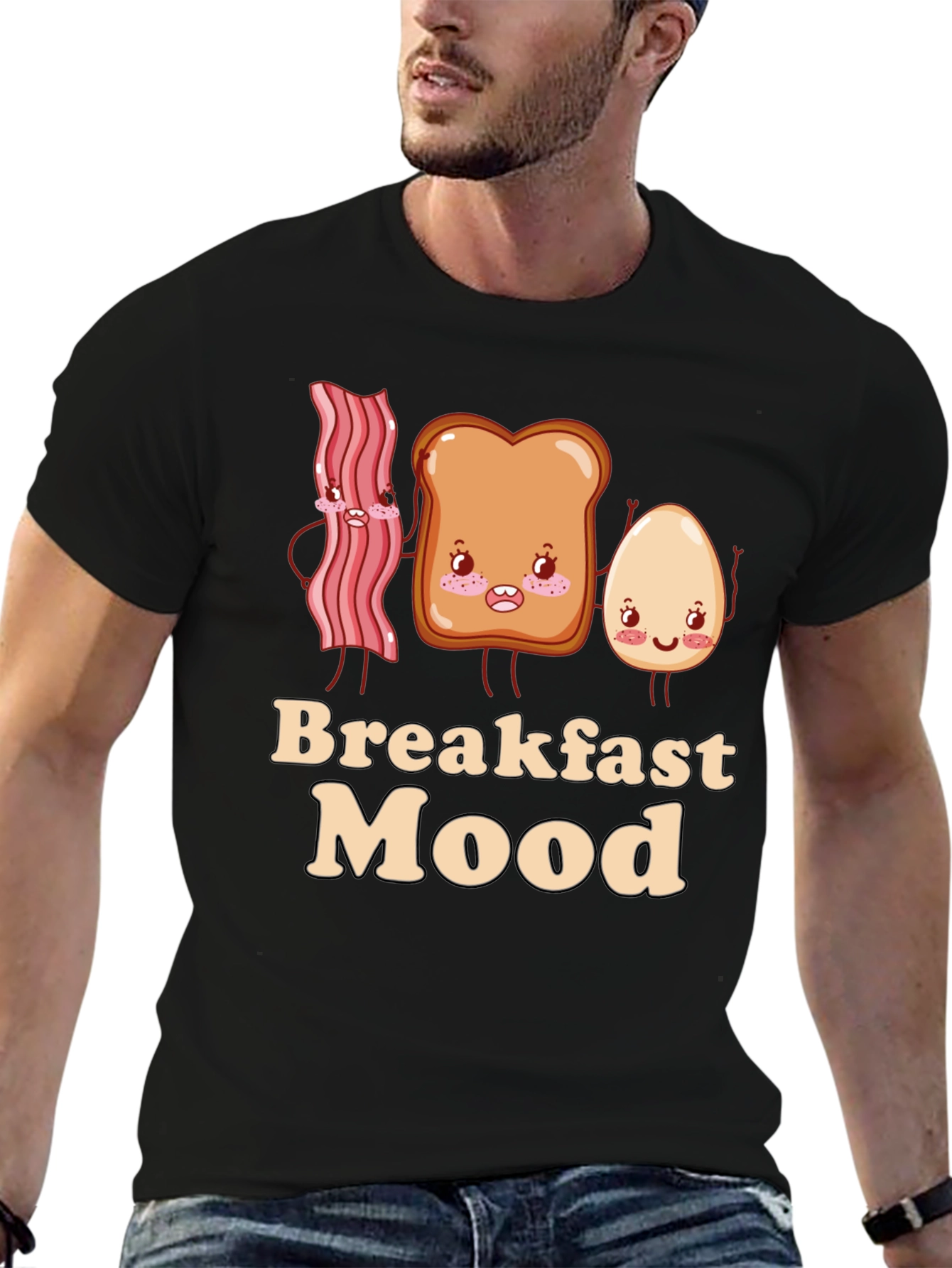 Breakfast Mood Cartoon Graphic T-Shirt