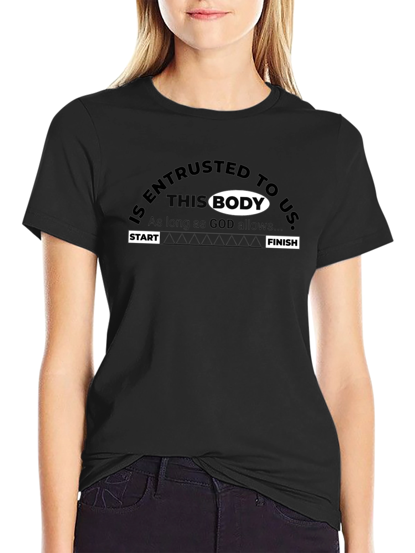 Entrusted Body Graphic Print Black T-Shirt