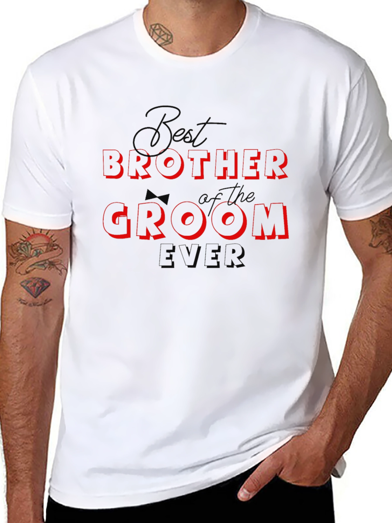 Best Brother of the Groom Ever Black T-Shirt