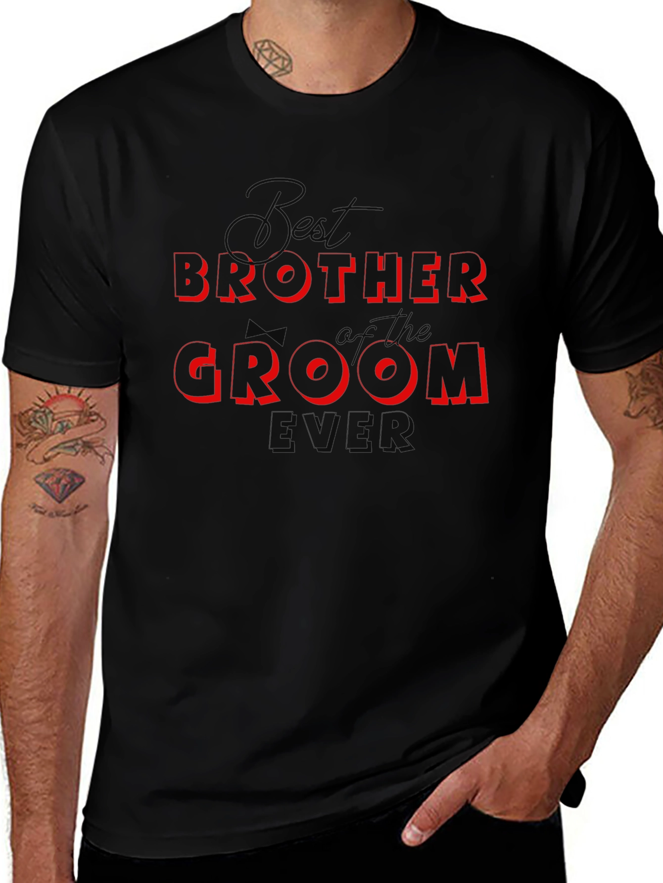 Best Brother of the Groom Ever Black T-Shirt