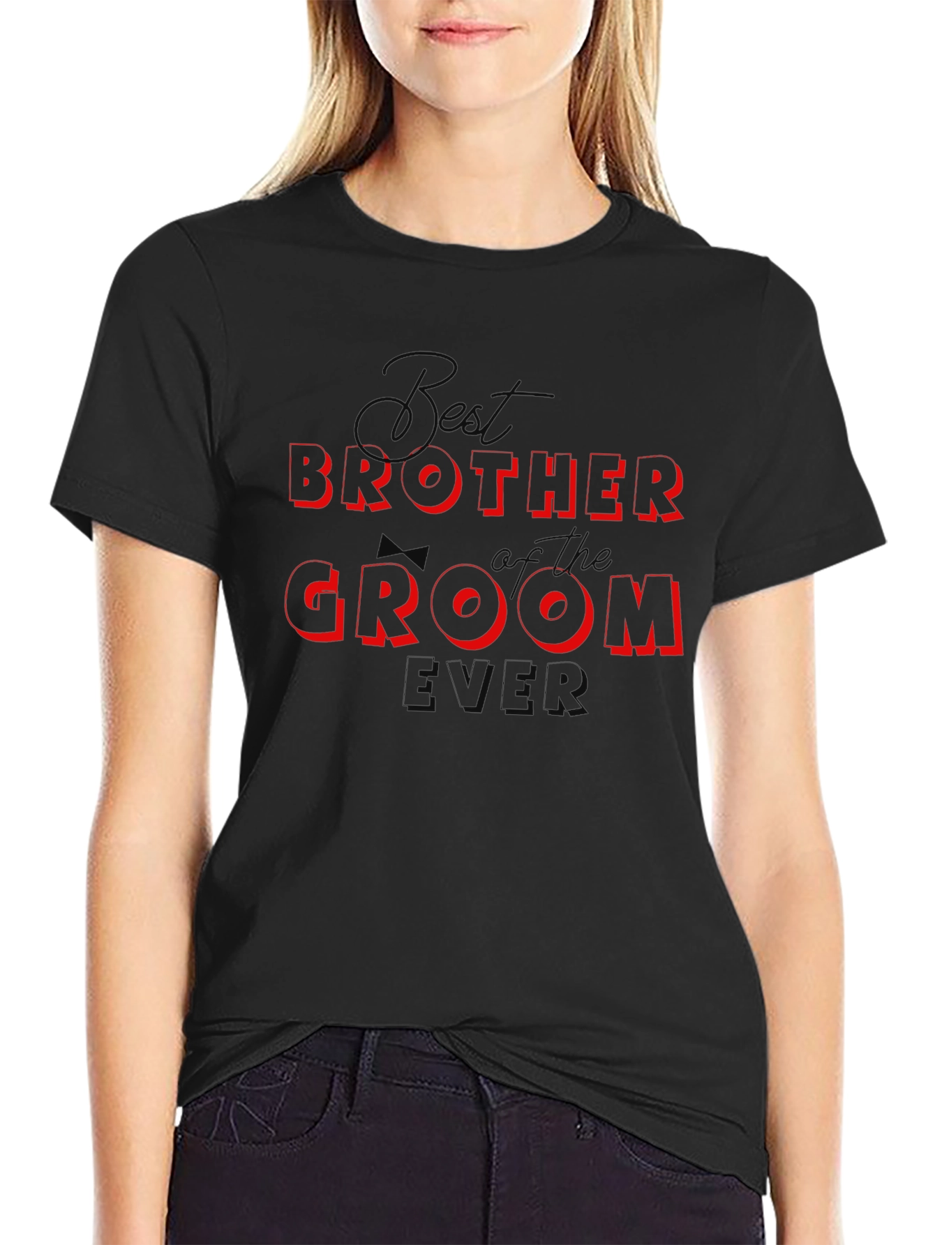 Best Brother of the Groom Ever Black T-Shirt