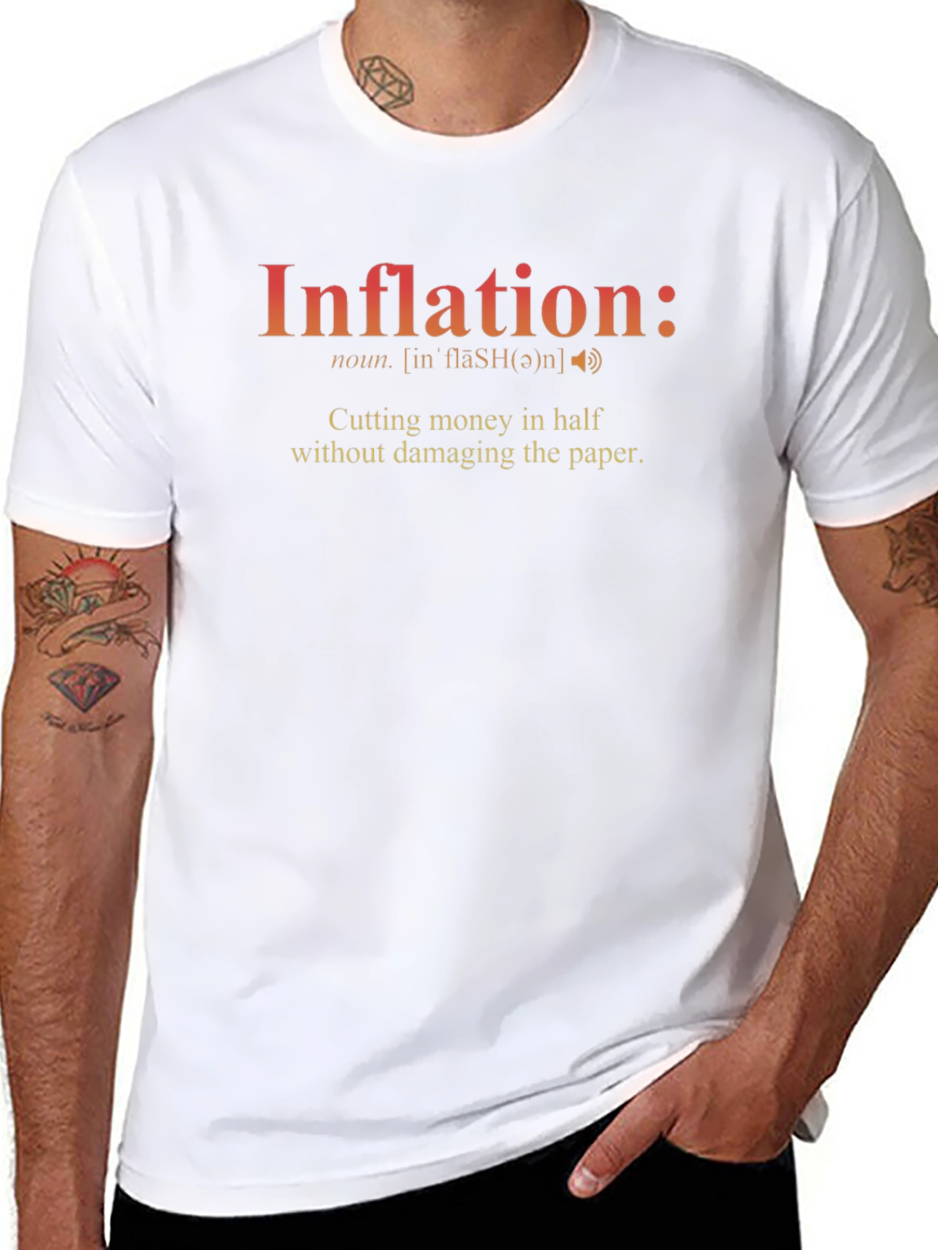 Inflation Definition T-Shirt - Cutting Money Humor Tee